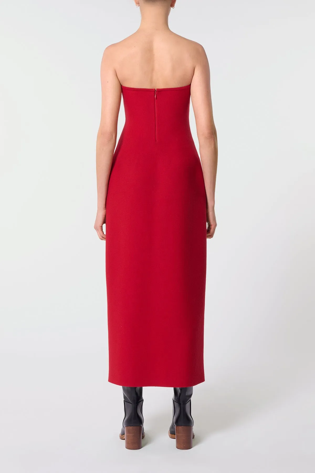 Immanuel Knit Maxi Dress in Scarlet Red Merino Wool World Tone Tribal Soul