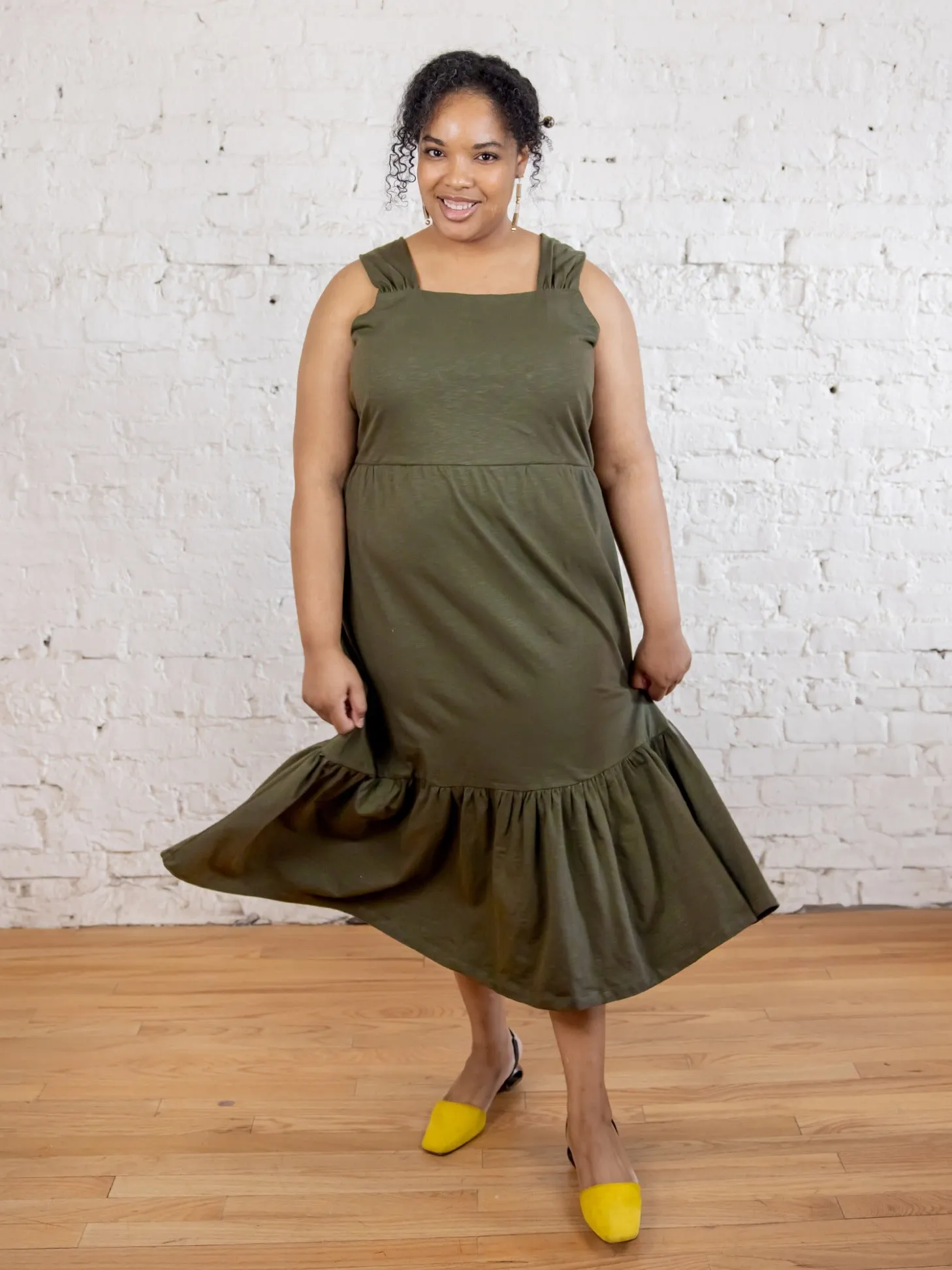 Opal Plus Size Dress - Olive Weekend Look