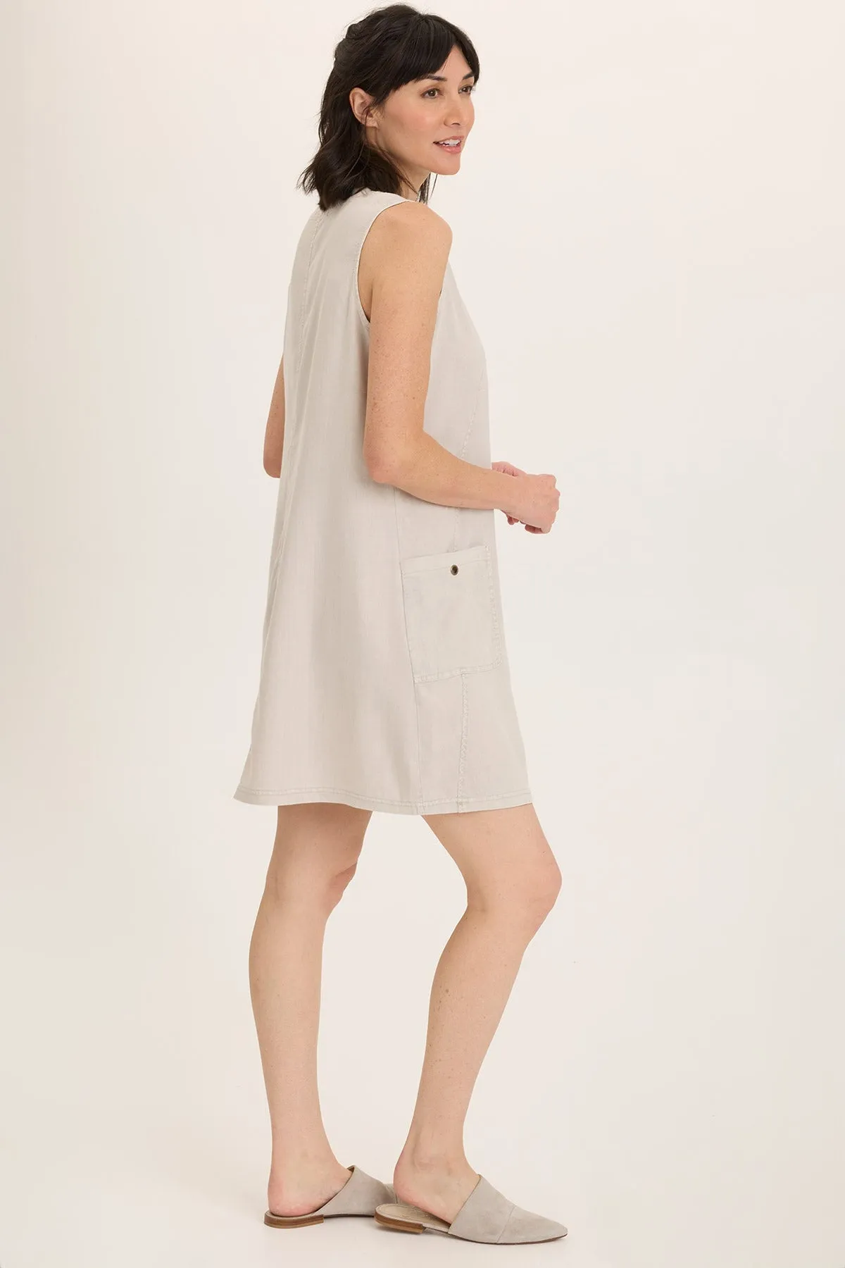 Ashmon Twill A-Line Mini Shift Dress Coastal Chic