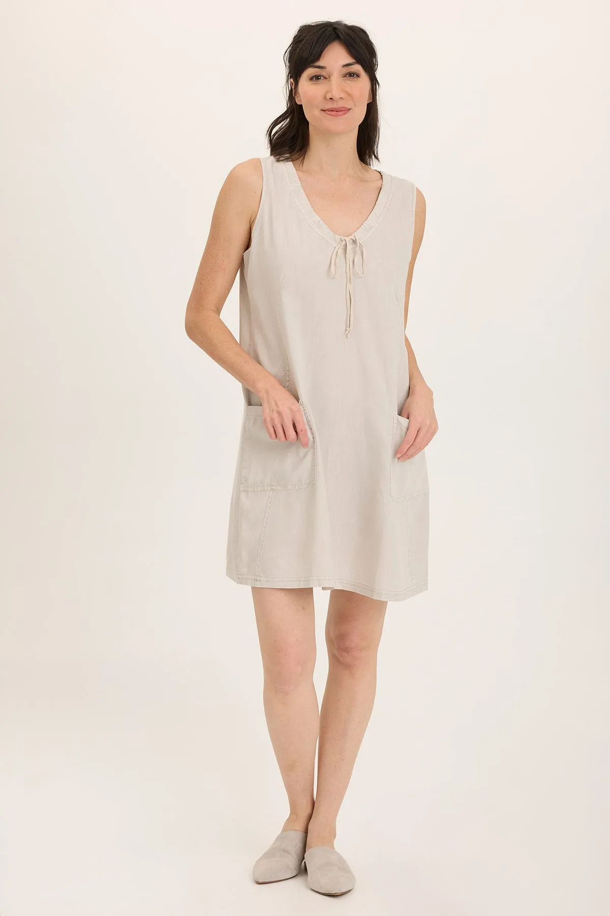 Ashmon Twill A-Line Mini Shift Dress TaglessLabel TemperatureControlTechnology