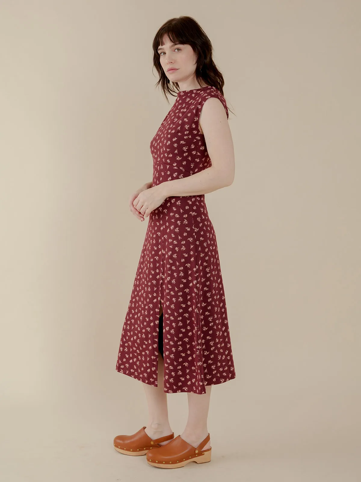 Tropical Glow Elise Sheath Dress - Burgundy Bouquet