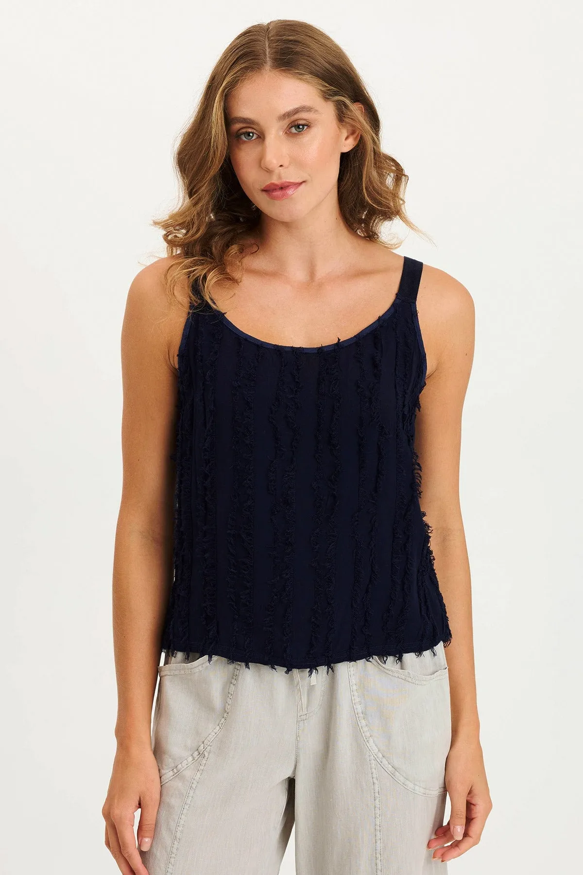 Glass Fit OdorResistant Coating Haddon Stripe Voile/Jersey A-Line Tank