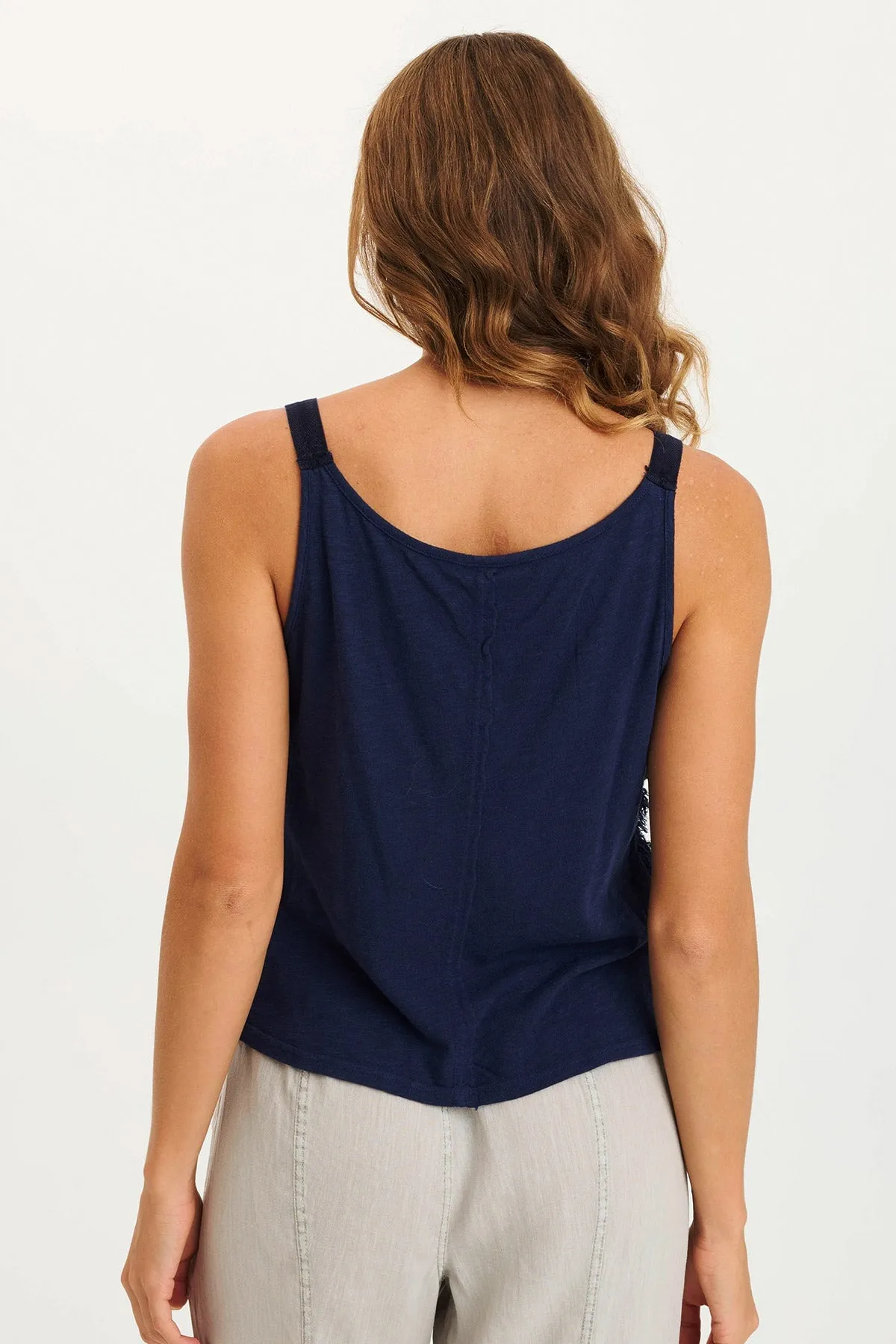 Summer Glow Thin Core Haddon Stripe Voile/Jersey A-Line Tank