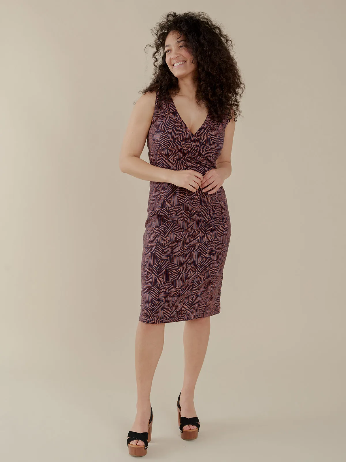 Royal Charm Danica Wrap Dress - Tree Rings Blue