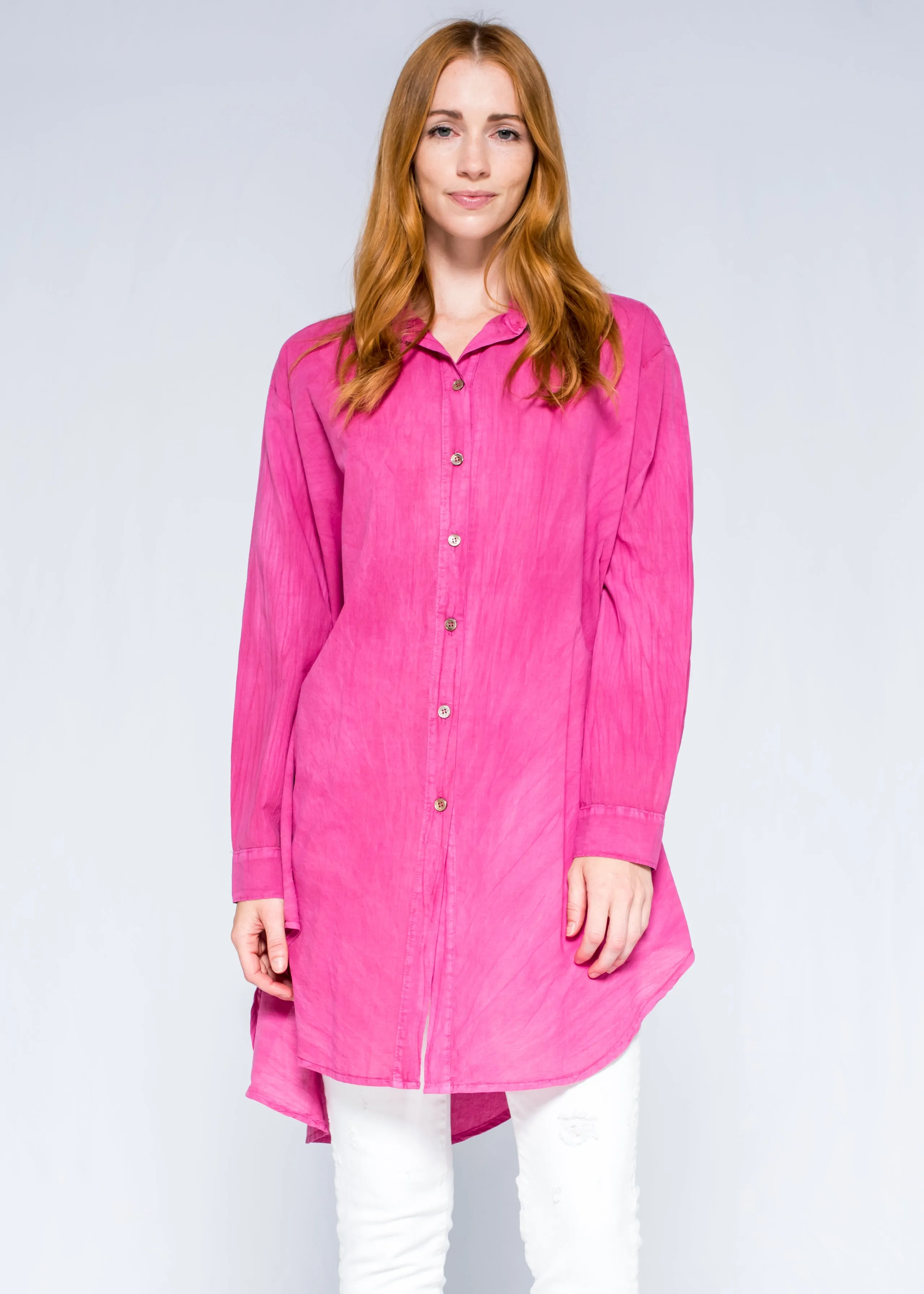 Cotton Poplin Duster Shirt L/S Game Day Holiday Ease