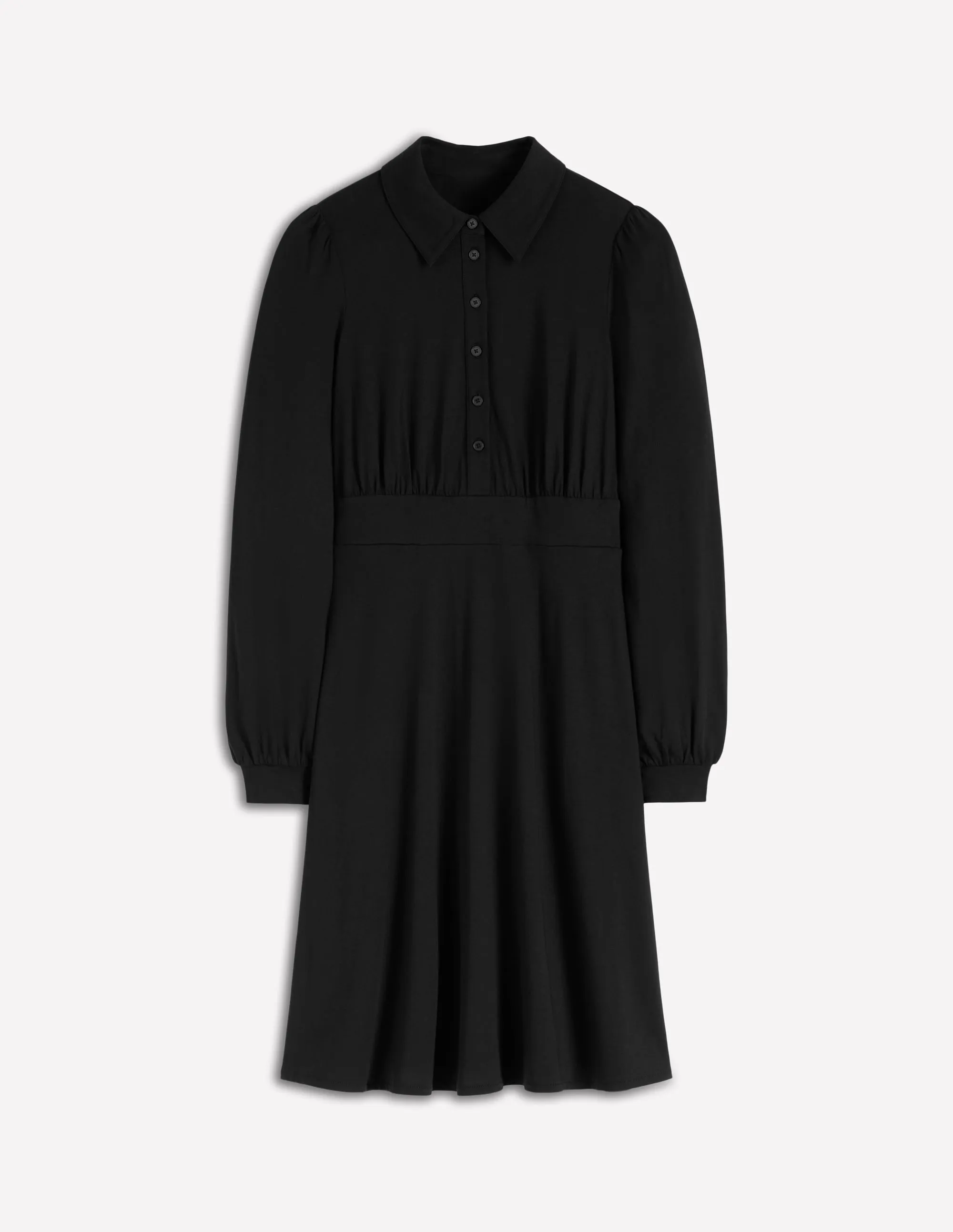 Orla Short Jersey Shirt Dress-Black Cozy Fit Style Breathable Lining
