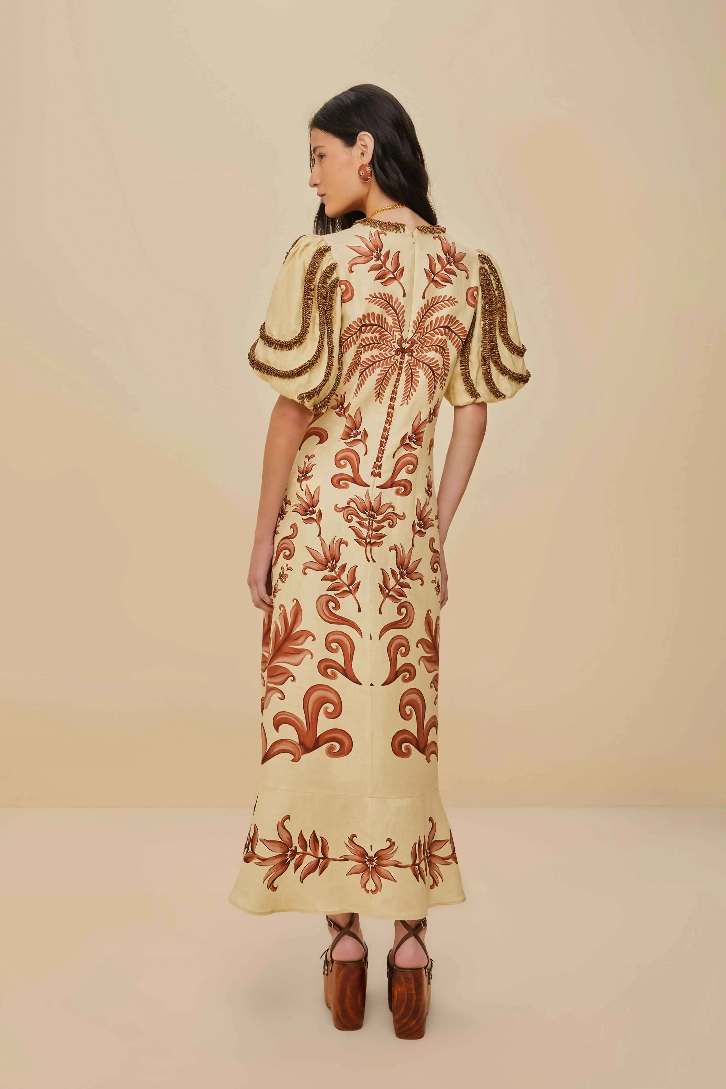 Elegant maxi dress for wedding Italian Ease Off-White Milani Euroflax? Premium Linen Maxi Dress