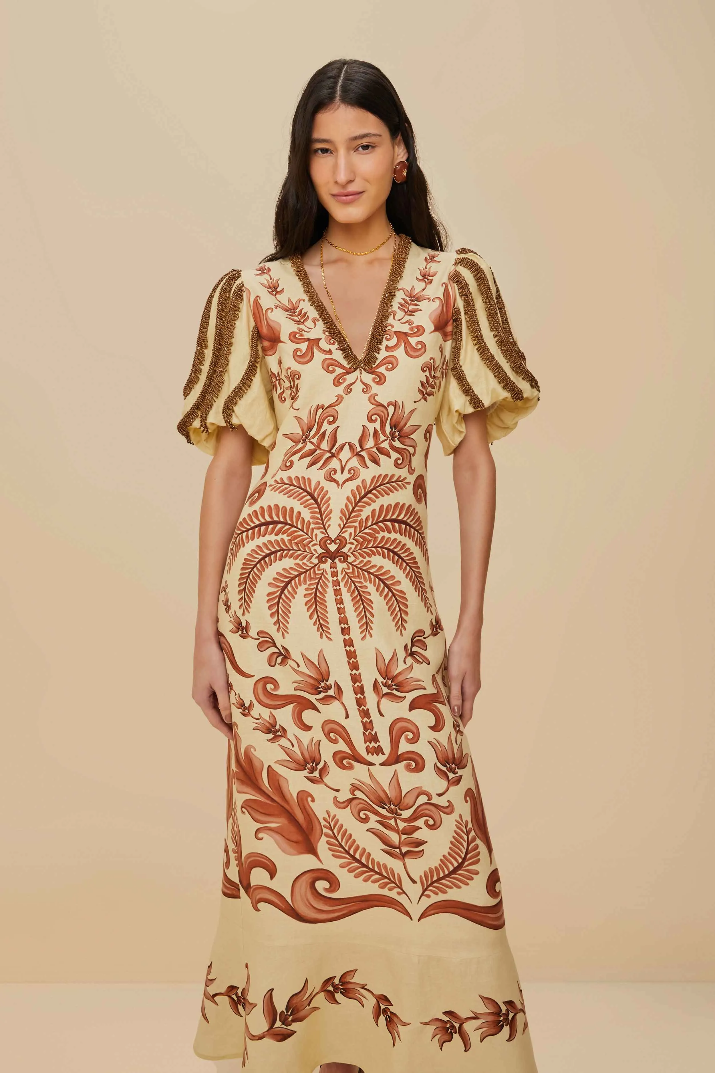 wrap waist Off-White Milani Euroflax? Premium Linen Maxi Dress