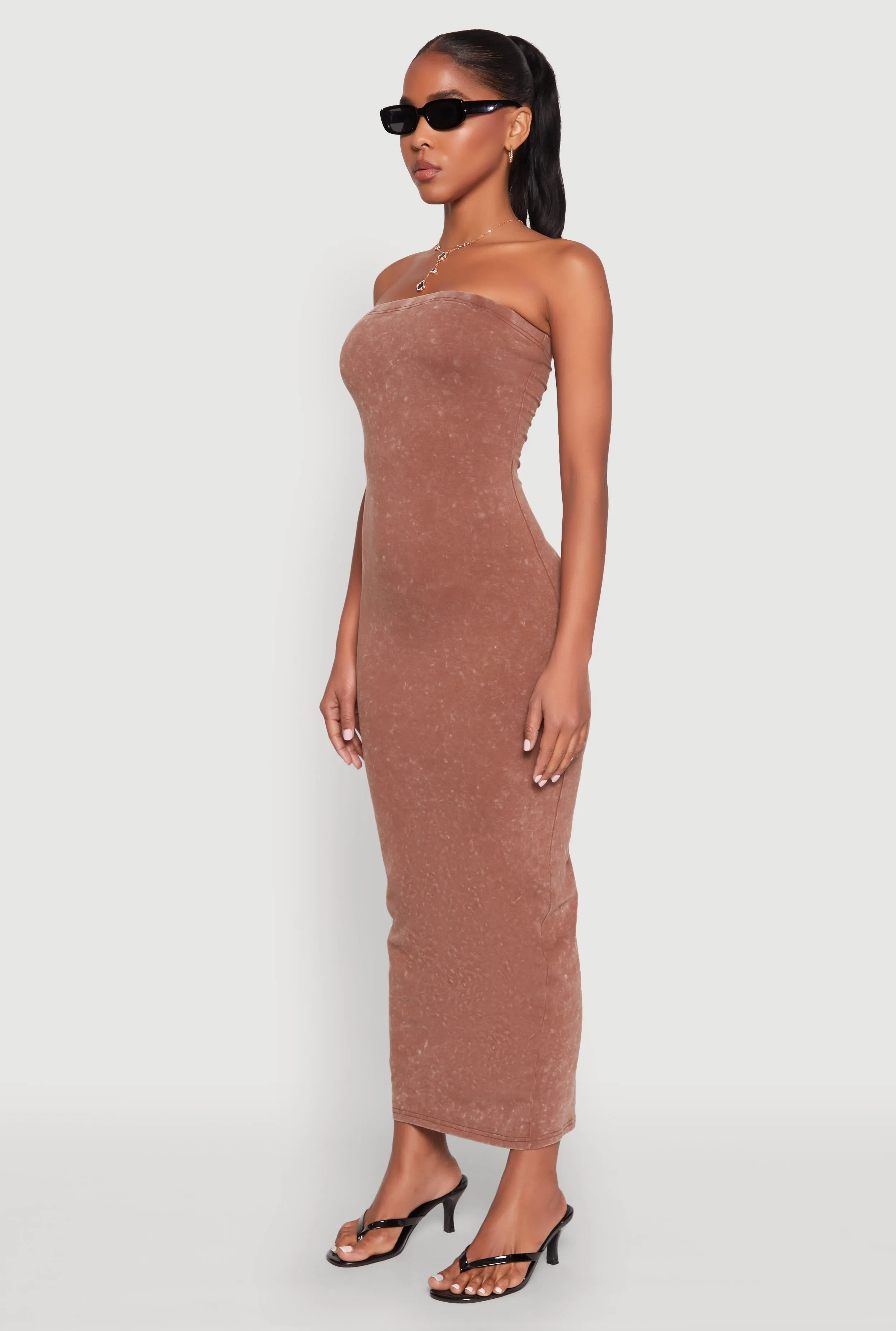 Daisy Mineral Wash Maxi Tube Dress Elegant floor-length dress