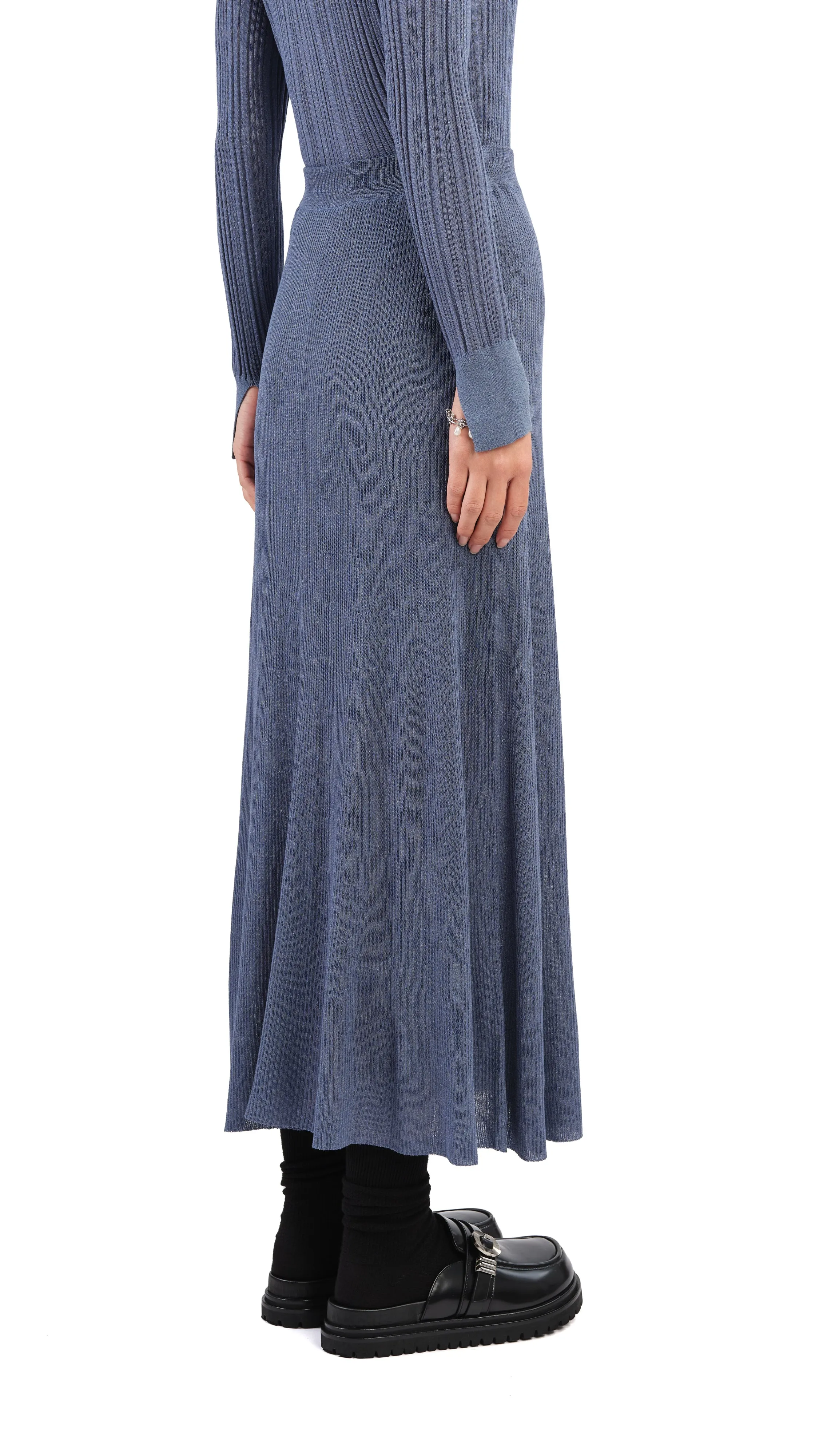 Lurex Knit Skirt Soft Styling Low Impact Dye