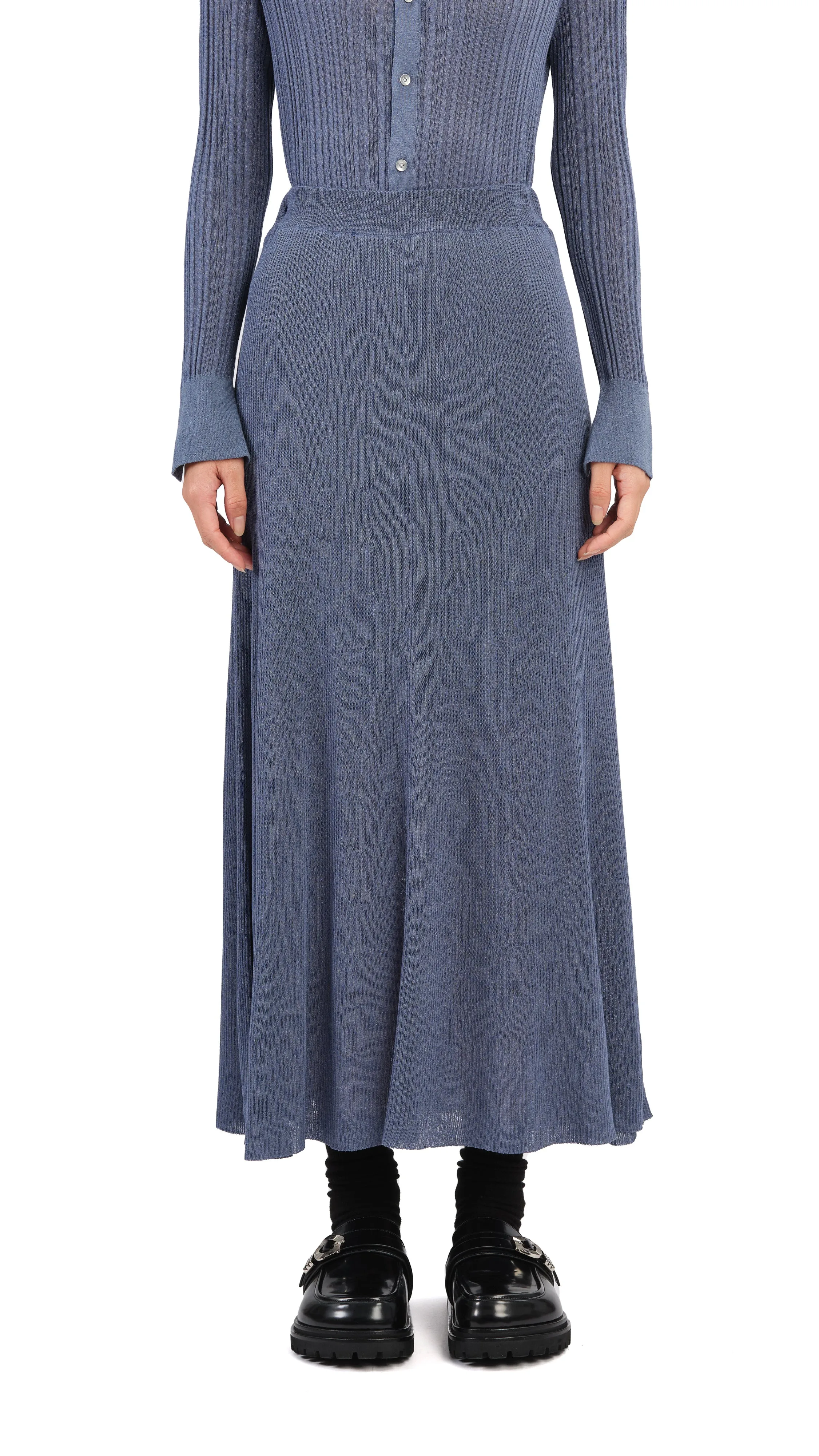 Lurex Knit Skirt quick dry A line