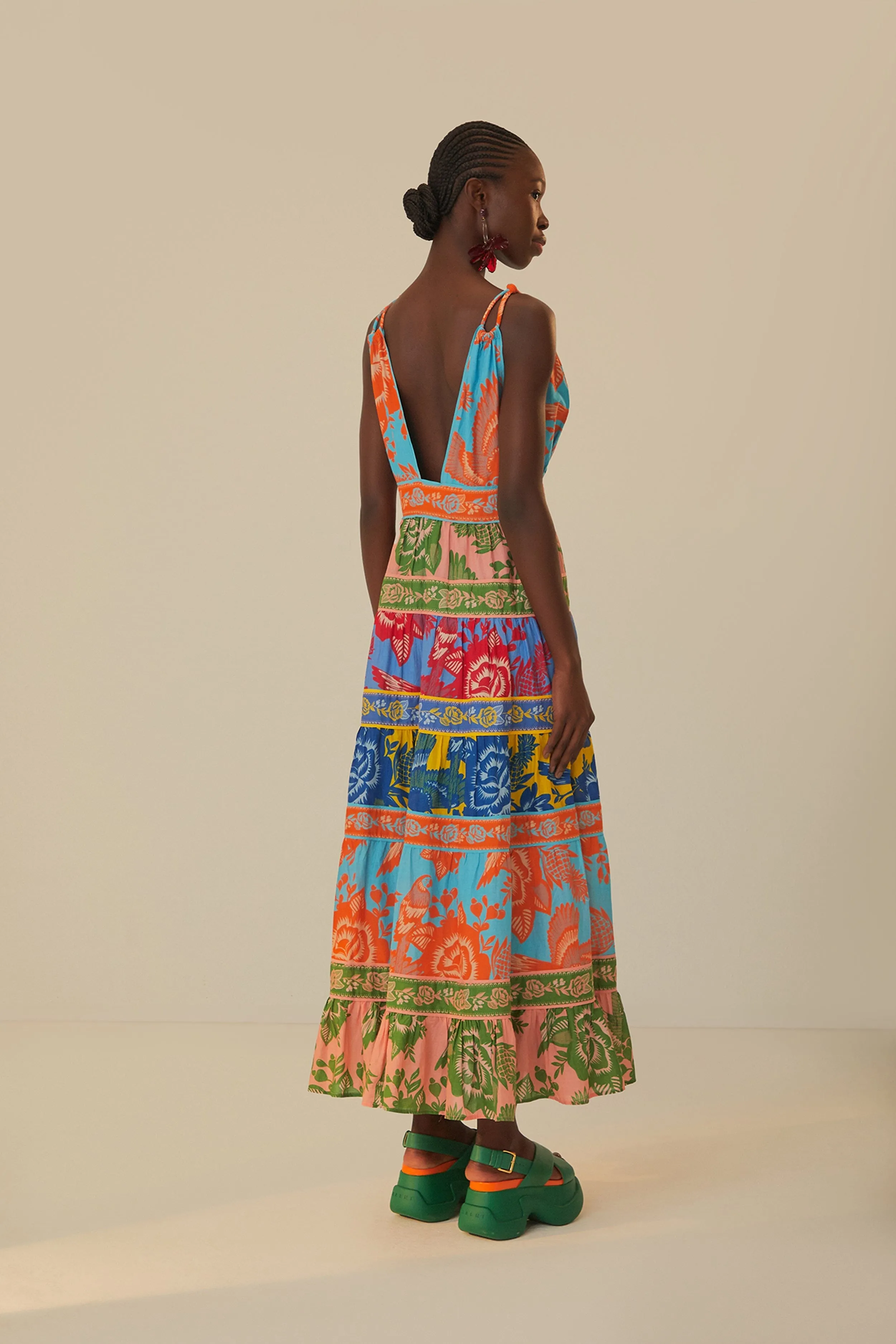 Mixed Lace Garden Midi Dress Emerald Glow