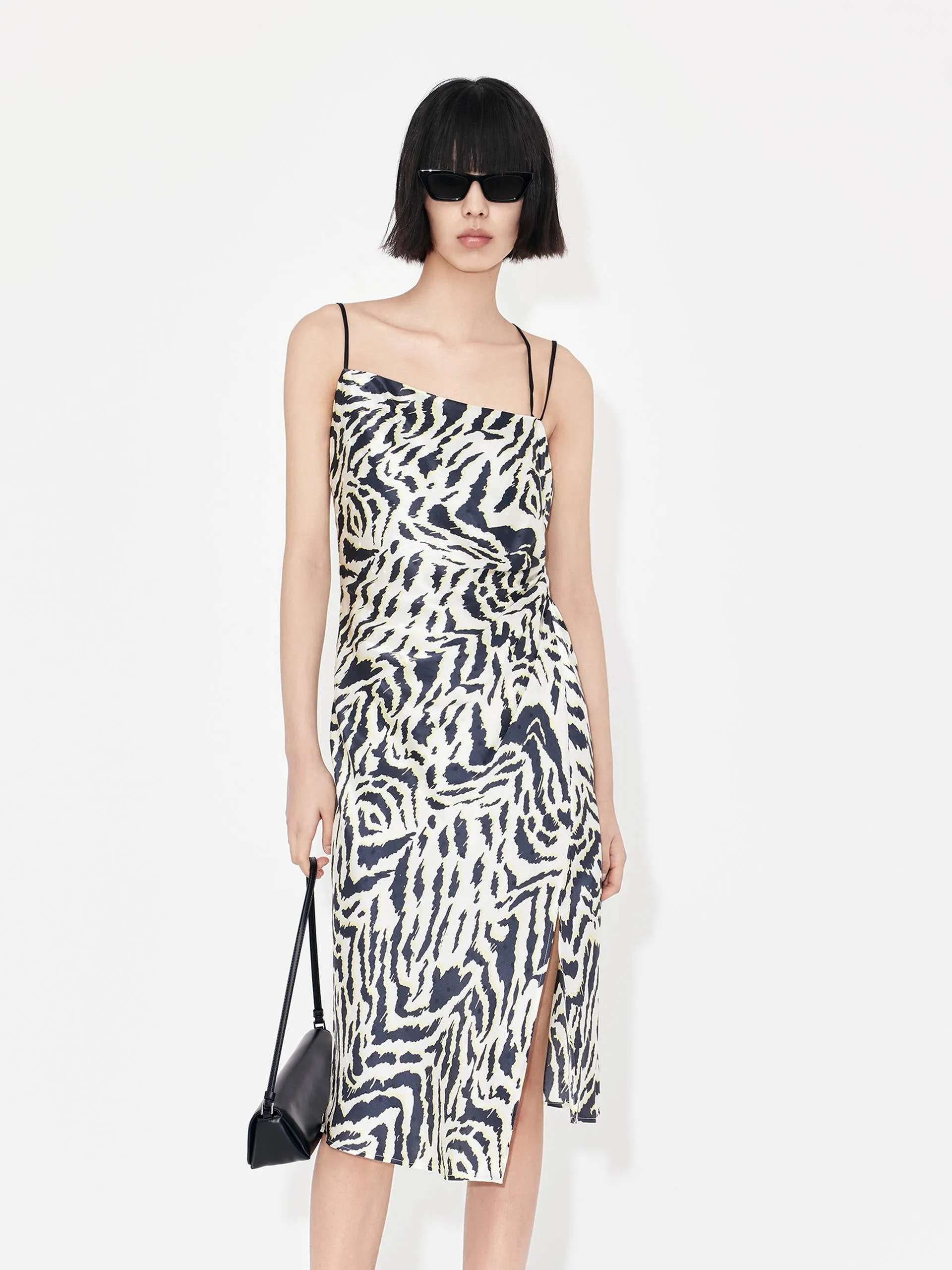 Casual Comfort Silk Tiger Print Cami Dress
