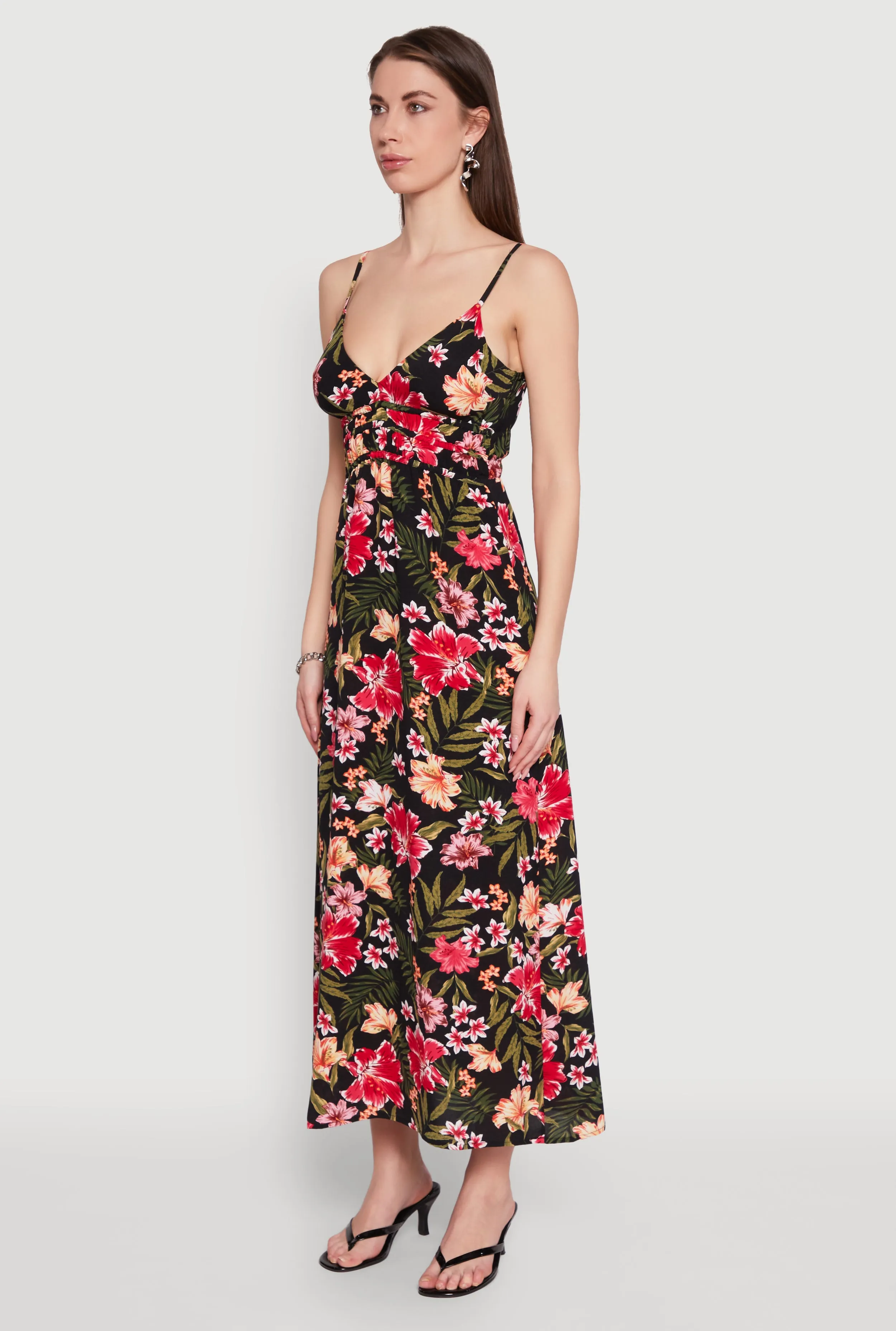 Airy Floral Empire Waist Maxi Dress Harvest Glow