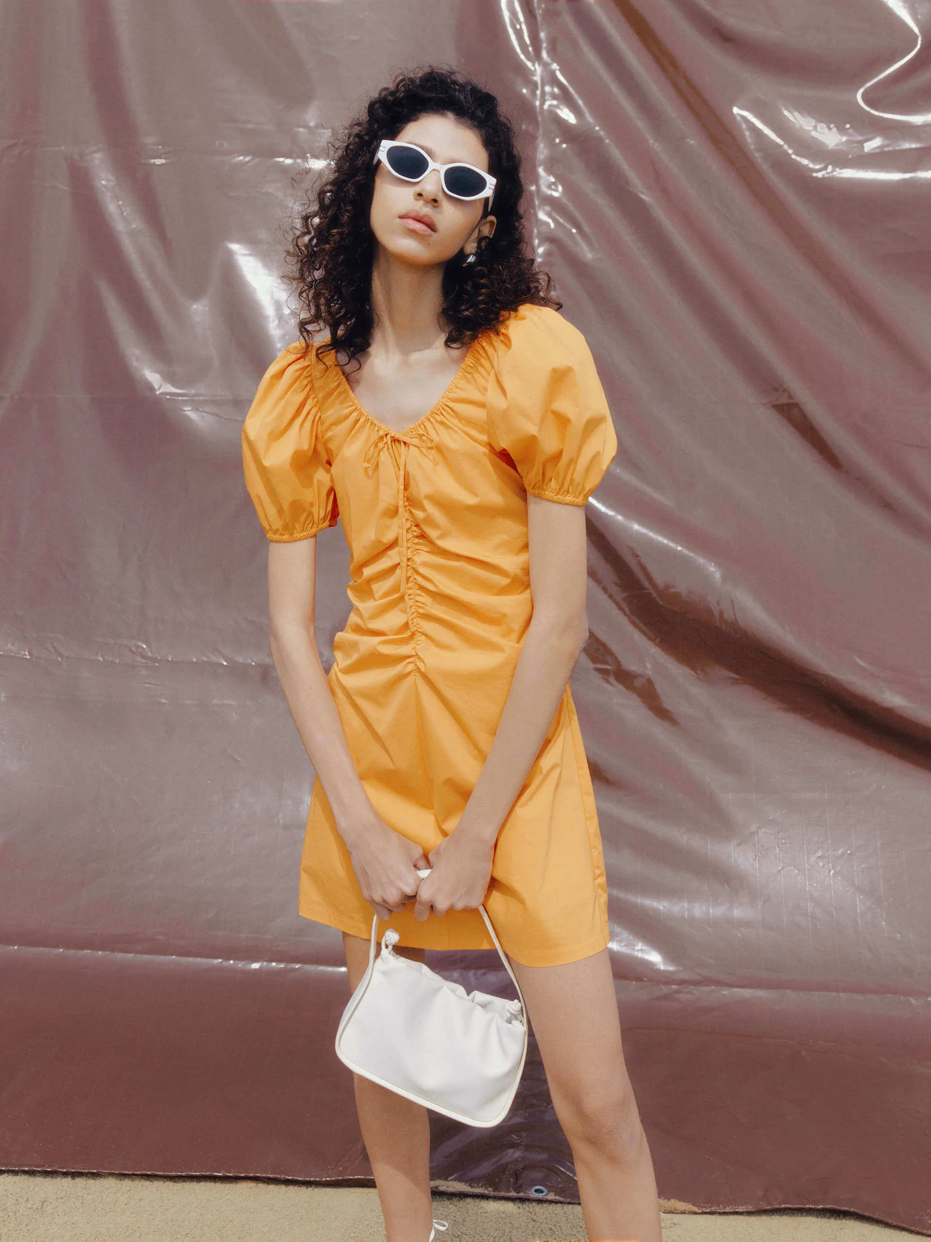 Pleated Detail Waist Dress No Ride Up Snag Free
