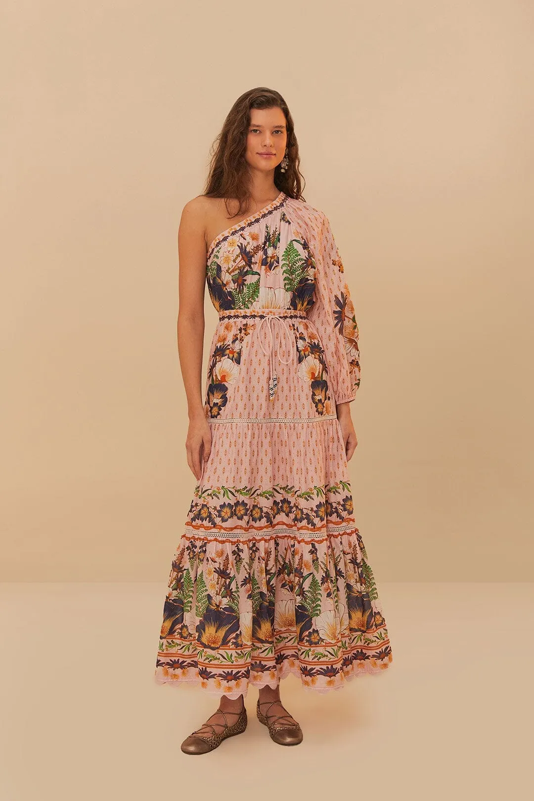 Pink Dream Garden Maxi Dress Silver Glow Iron Glow