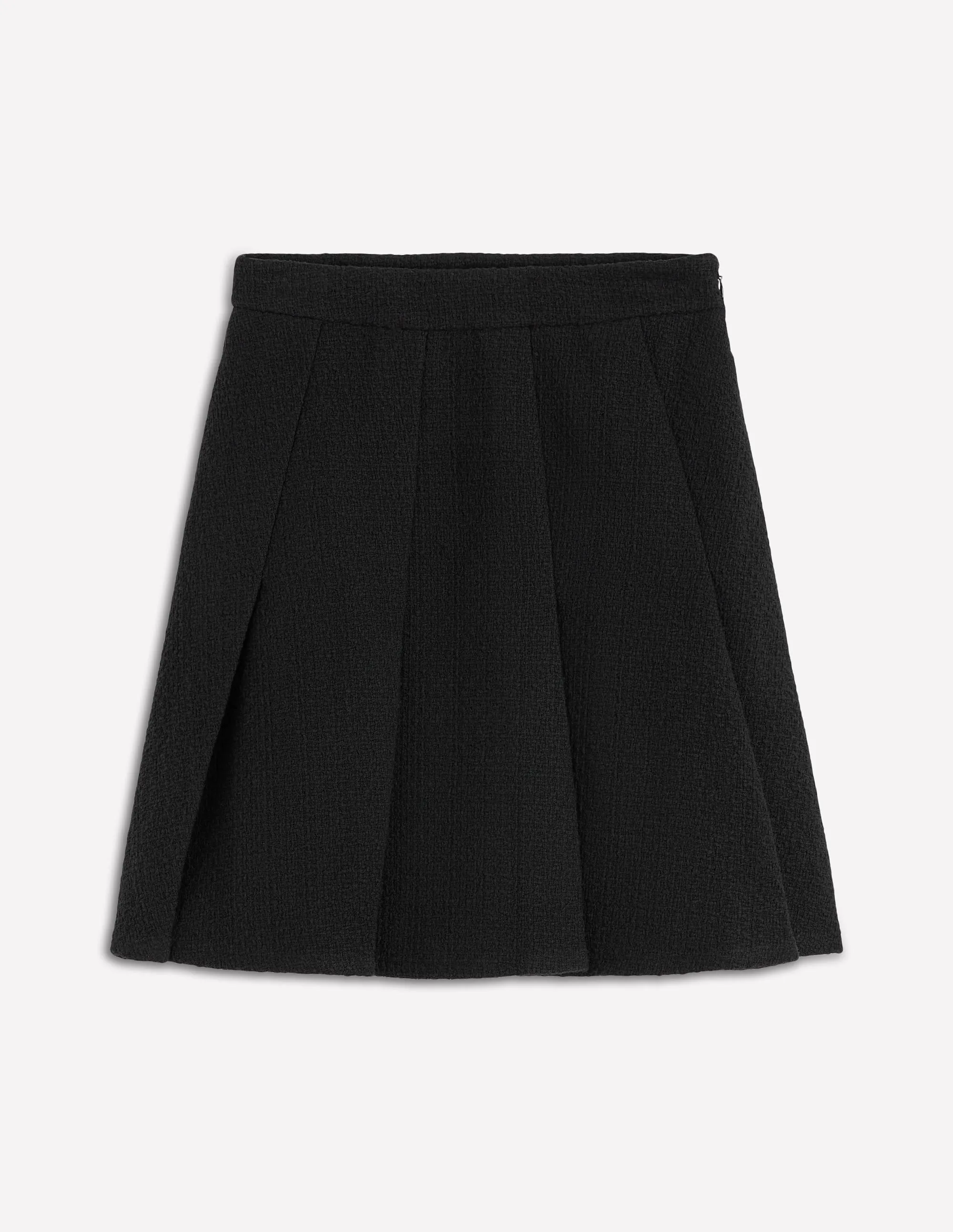 Flippy Textured Skirt-Black Midi length Cool Touch