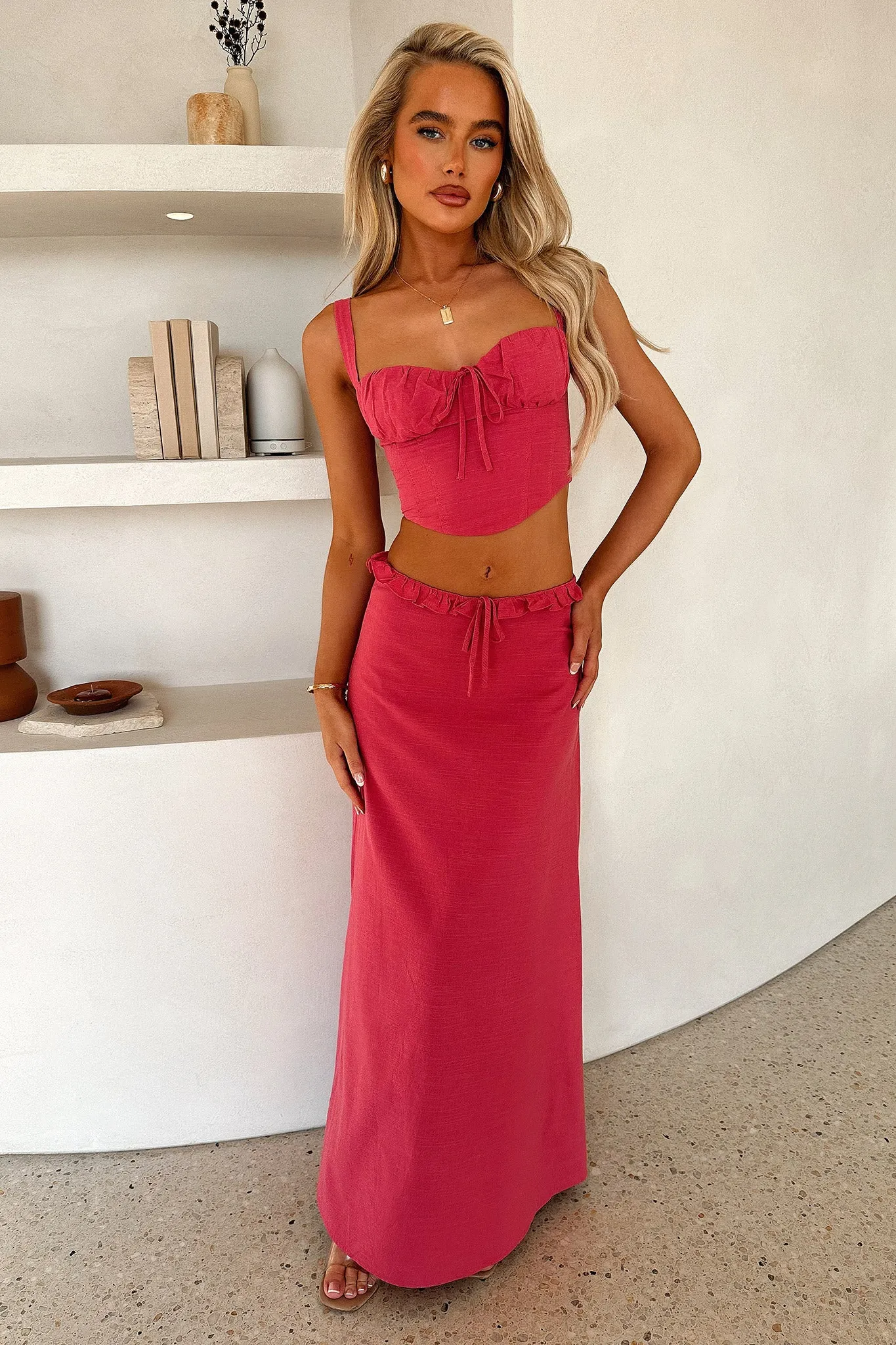 Bold Cut Nakia Maxi Skirt - Pink