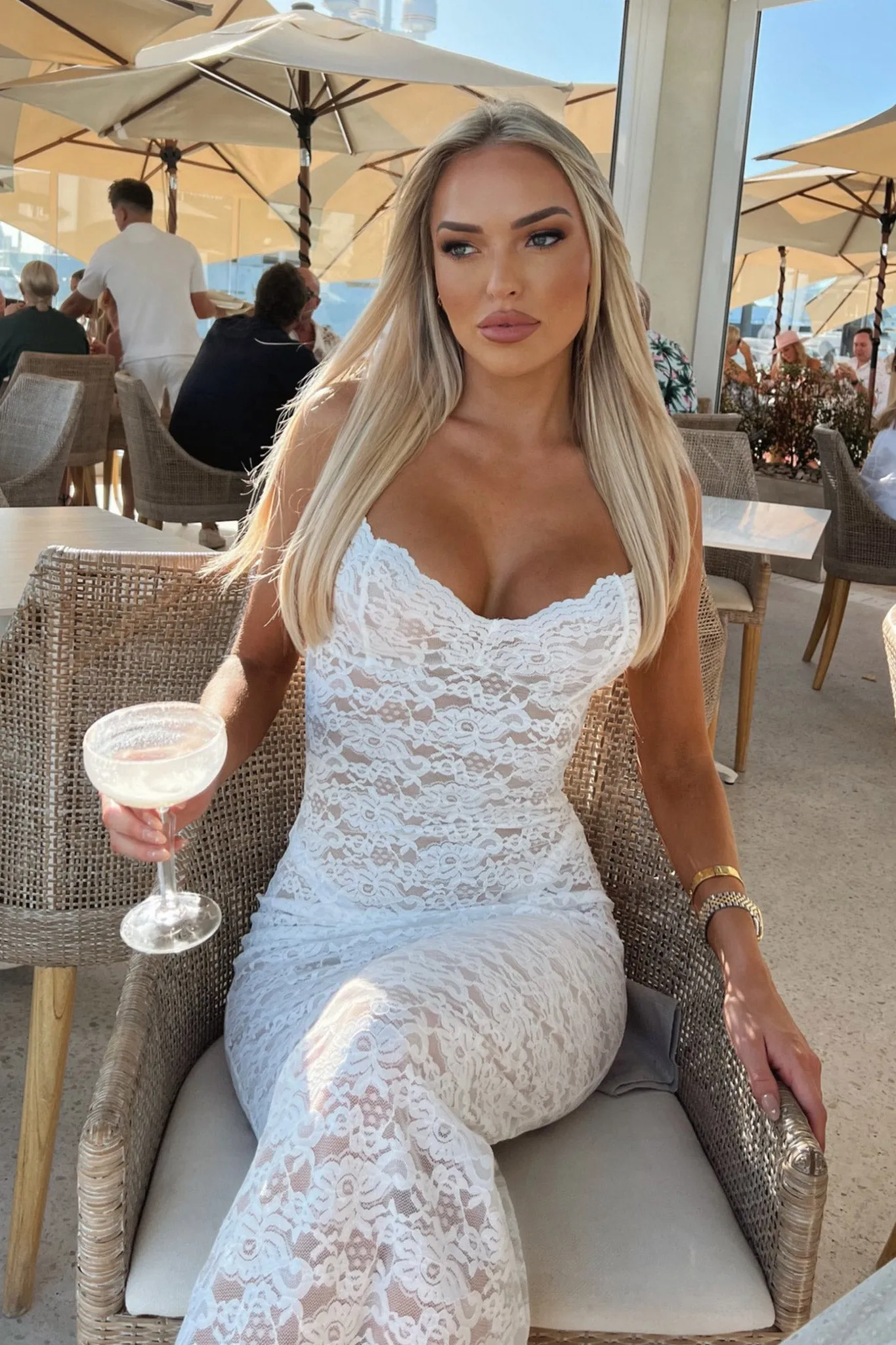 Destiny Midi Dress - White Practical travel midi