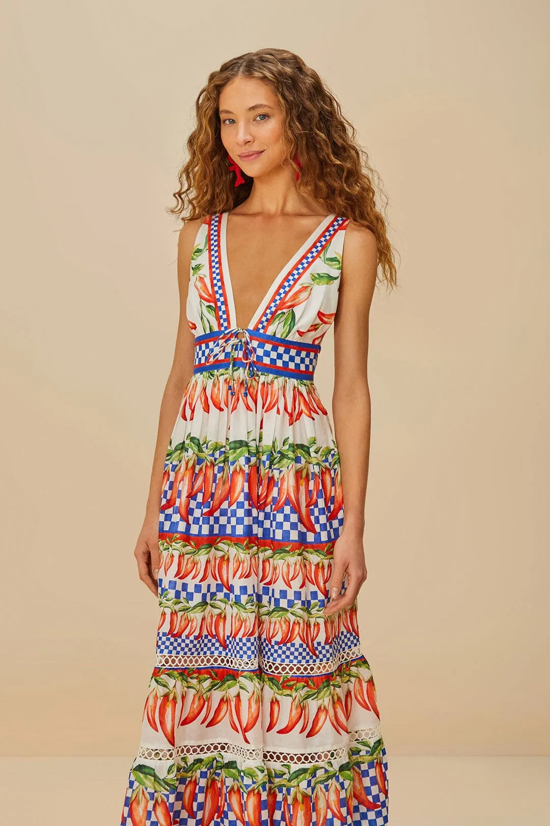 Fashion-forward piece for evening Off-White Picnic Peppers Ainika Midi Dress