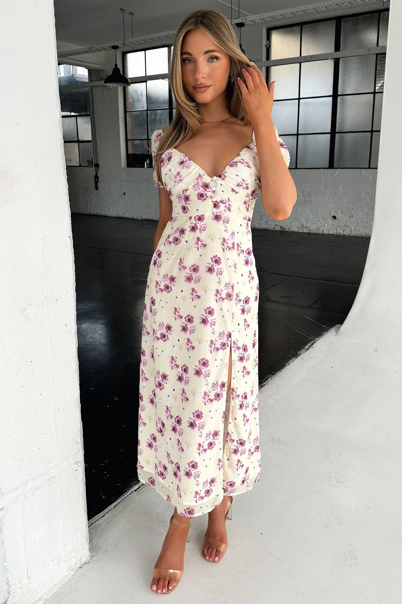 Solem Midi Dress - Yellow Floral Stylish dress for garden party