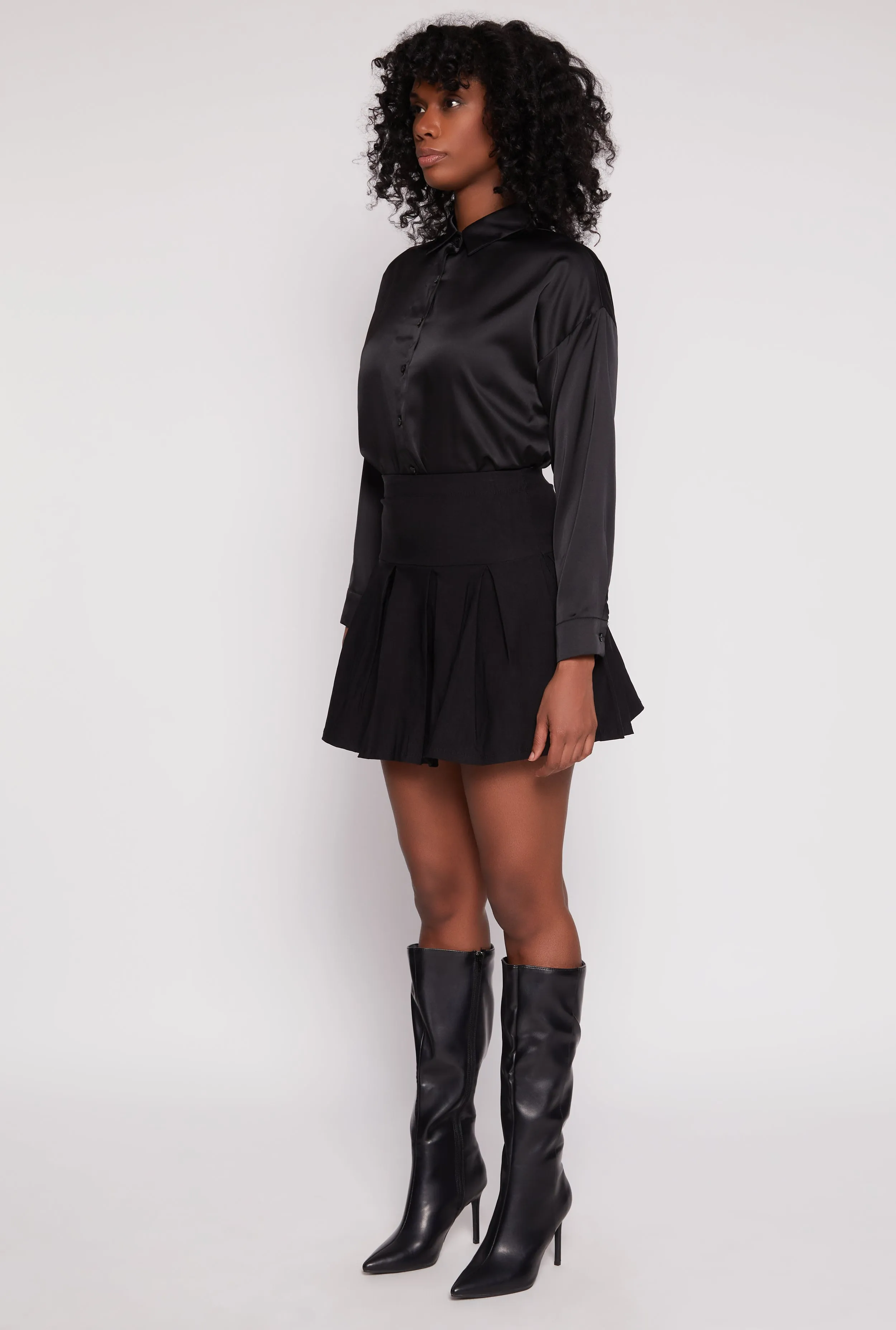 Limited Quantity High Waisted Pleated Mini Skirt