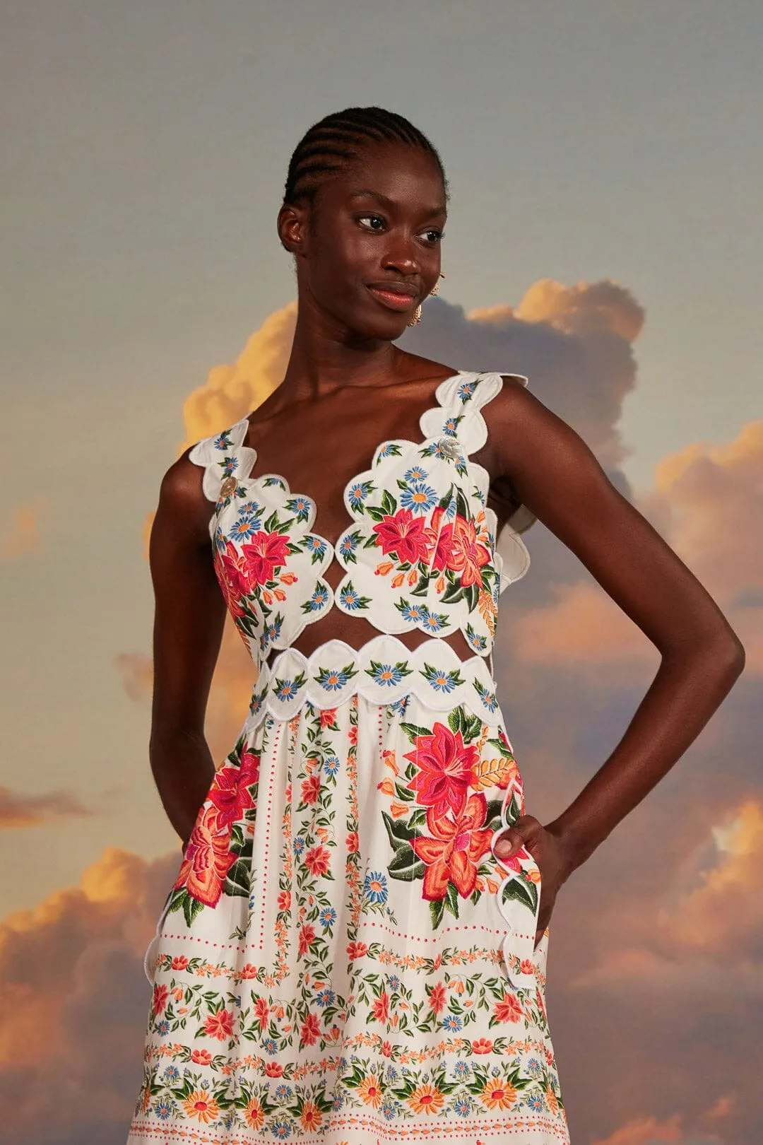 Off-White Bloom Garden Maxi Dress Cloud Soft Boardwalk Mood