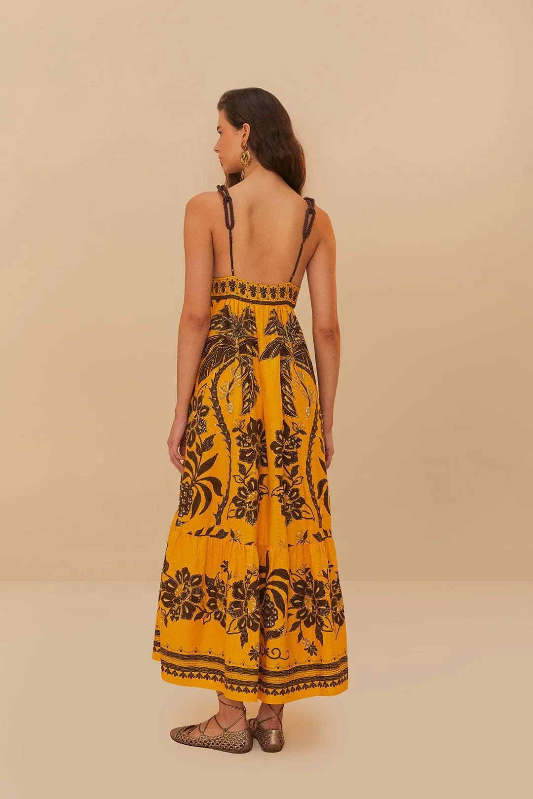 Wild Air Golden Oasis Yellow Sleeveless Maxi Dress