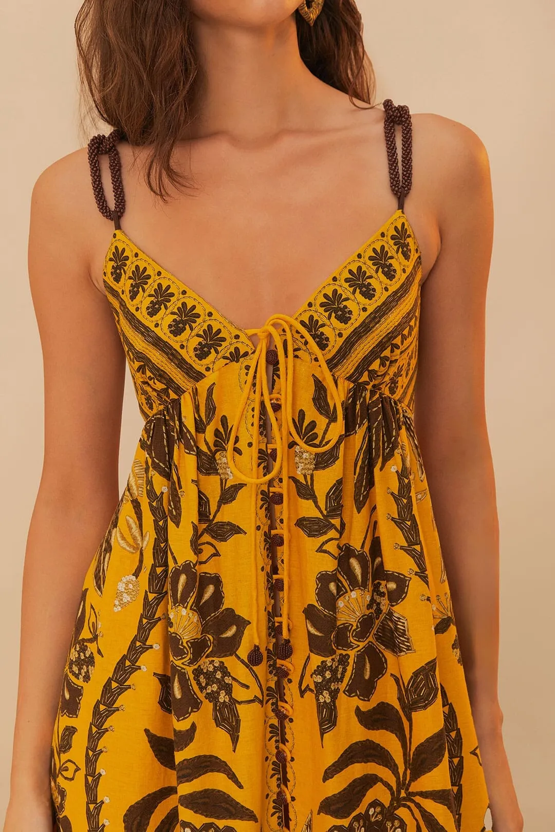 Golden Oasis Yellow Sleeveless Maxi Dress Park Date