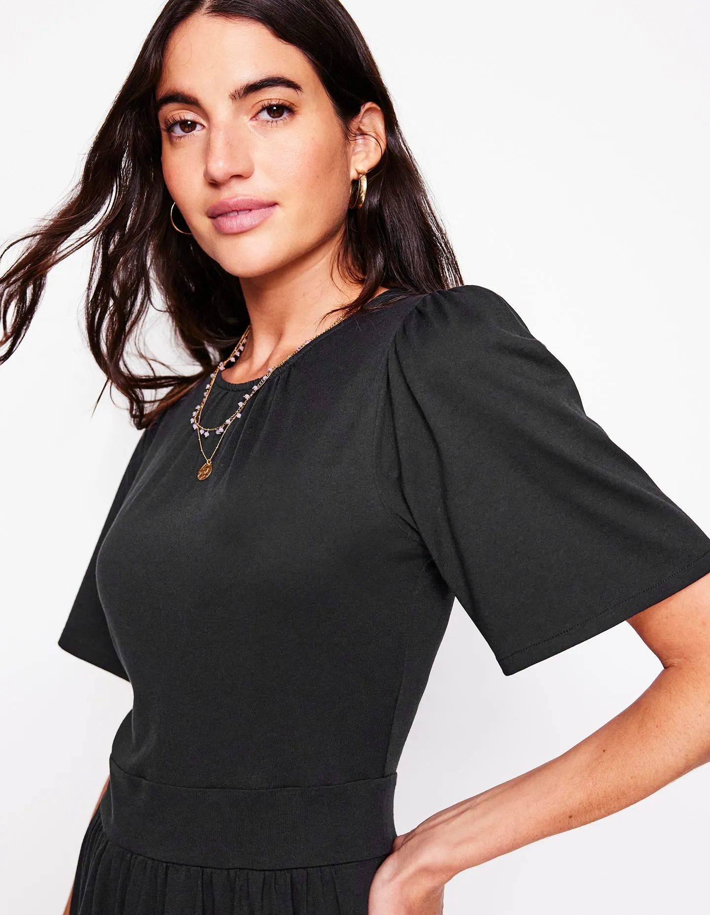 Bold Glow Street Ready Look Louisa Short Jersey Dress-Black