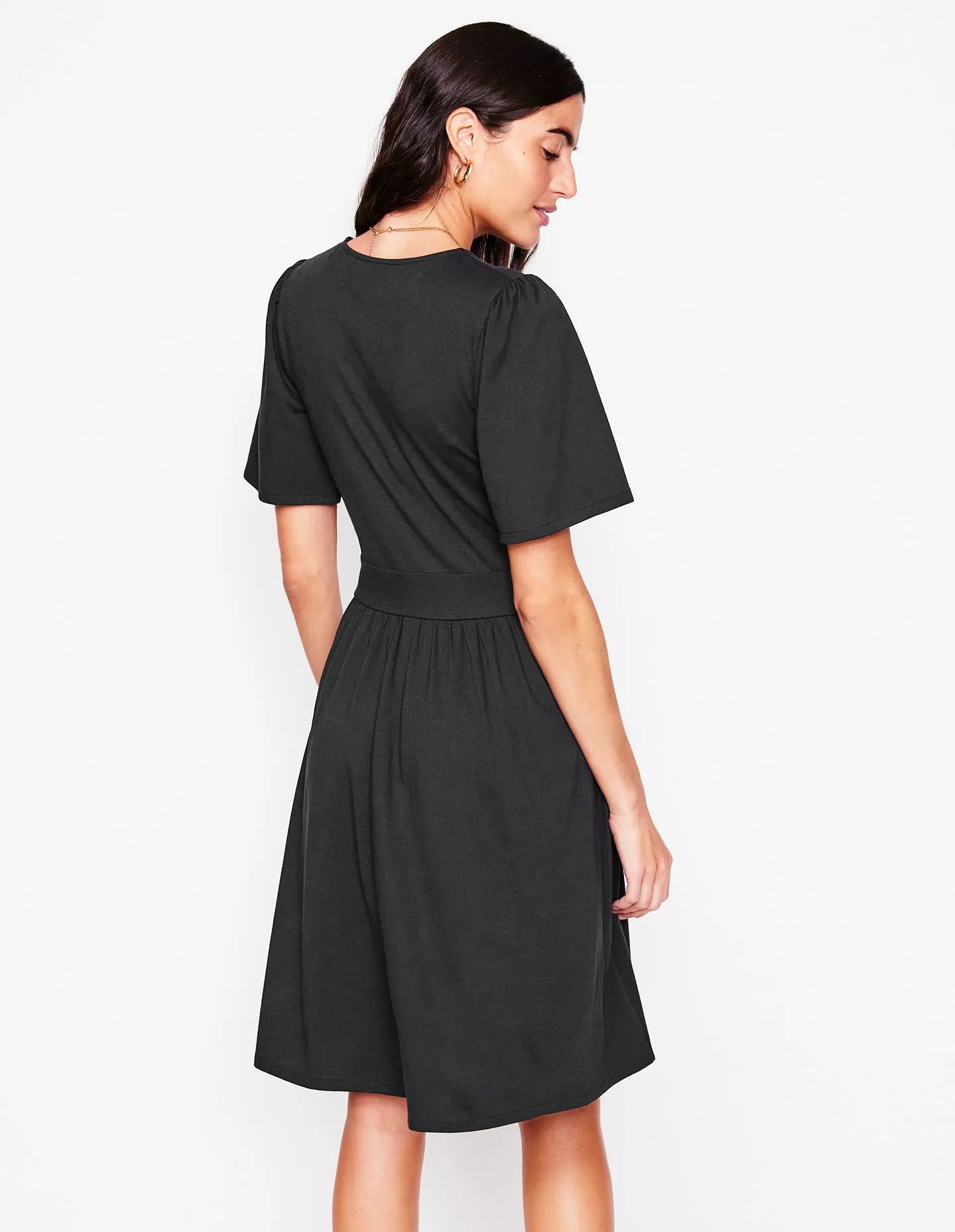 Louisa Short Jersey Dress-Black Flirty Wear