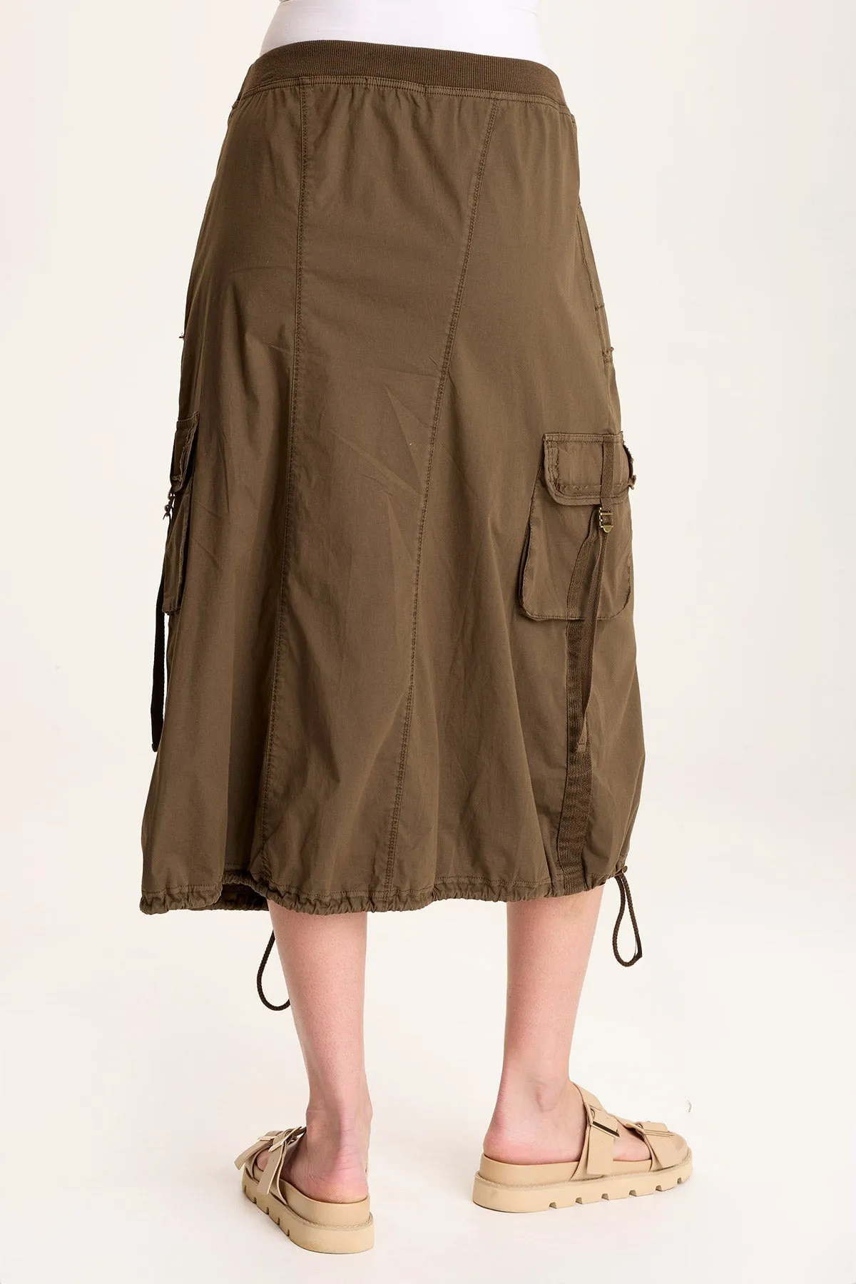 QuickDrying Fiber Castalina Poplin Cargo Midi Skirt