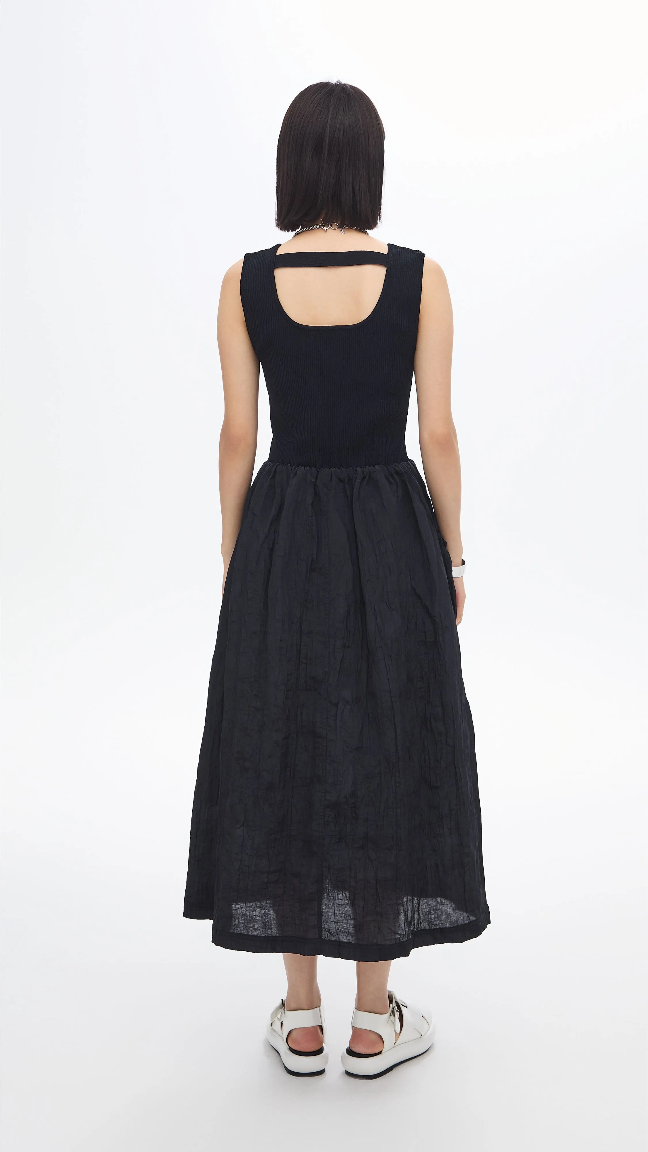 Nylon Patch Knit Dress Fairy Mood