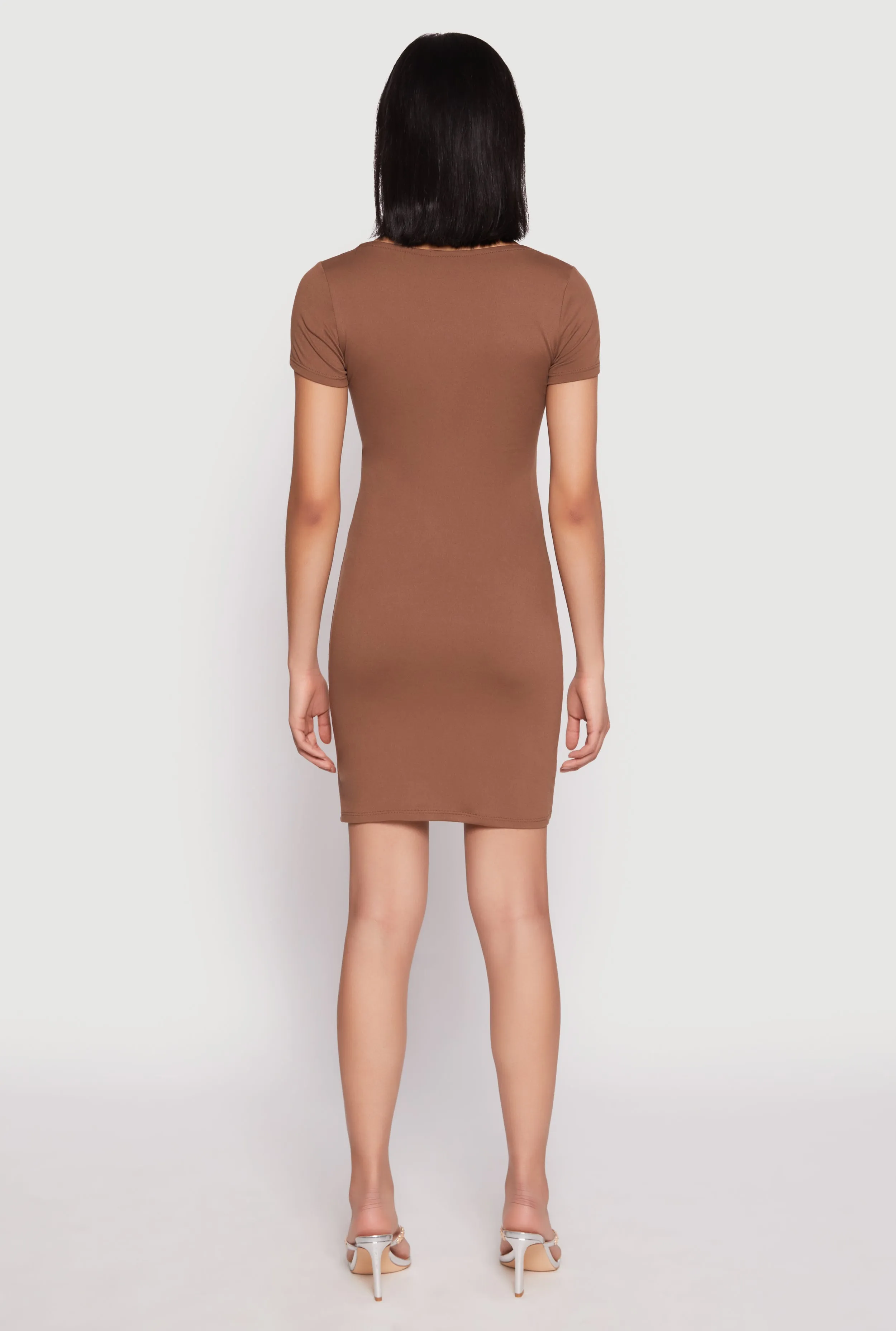 Hot Edge Square Neck Mini T Shirt Dress