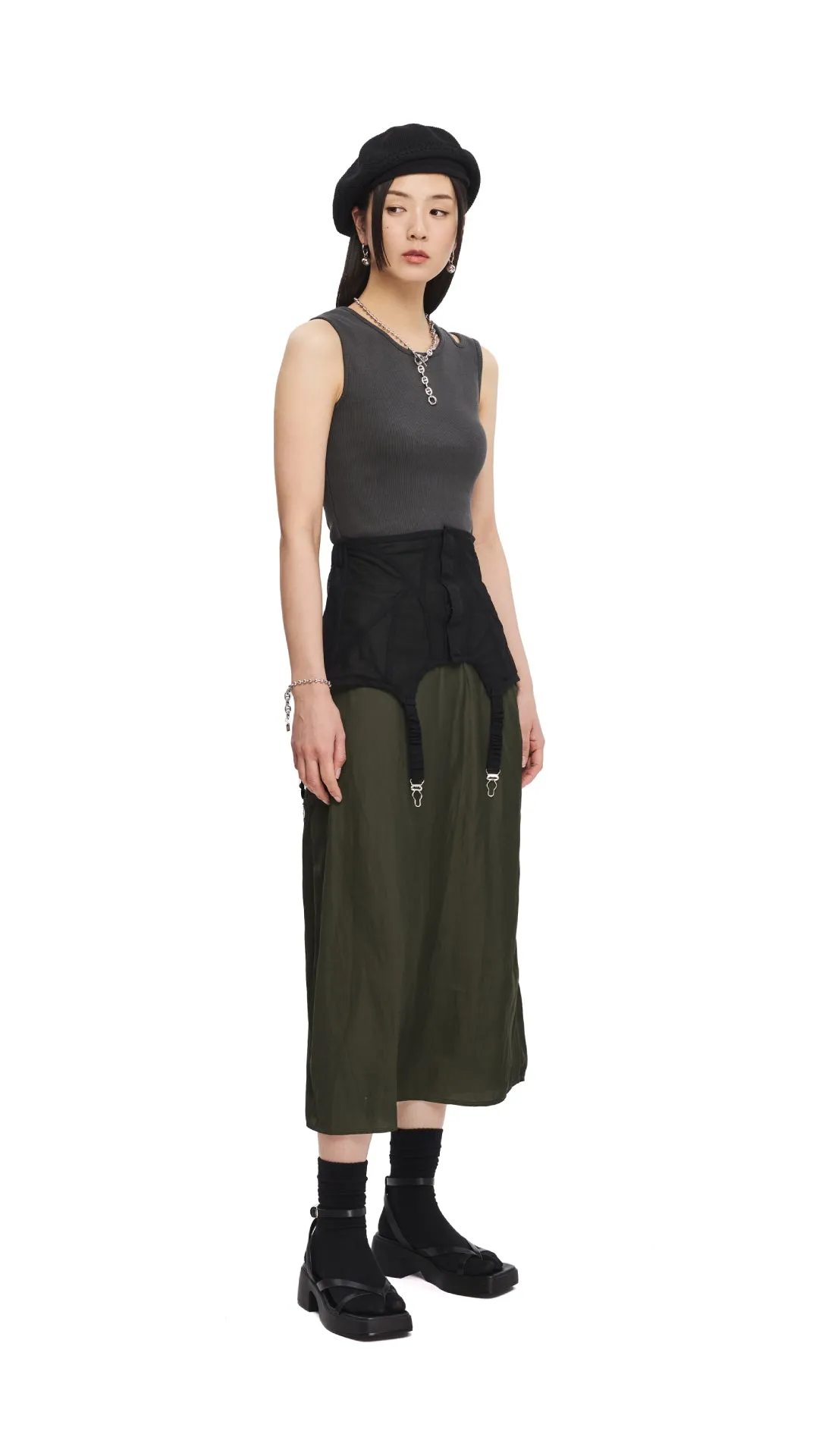 2 In 1 Corset Gather Skirt All Day Look Adjustable Ties