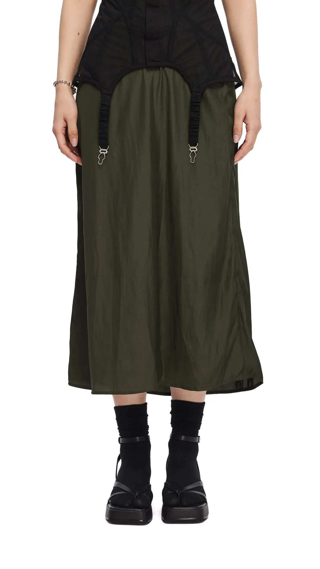 High Street Chic Smart Design 2 In 1 Corset Gather Skirt