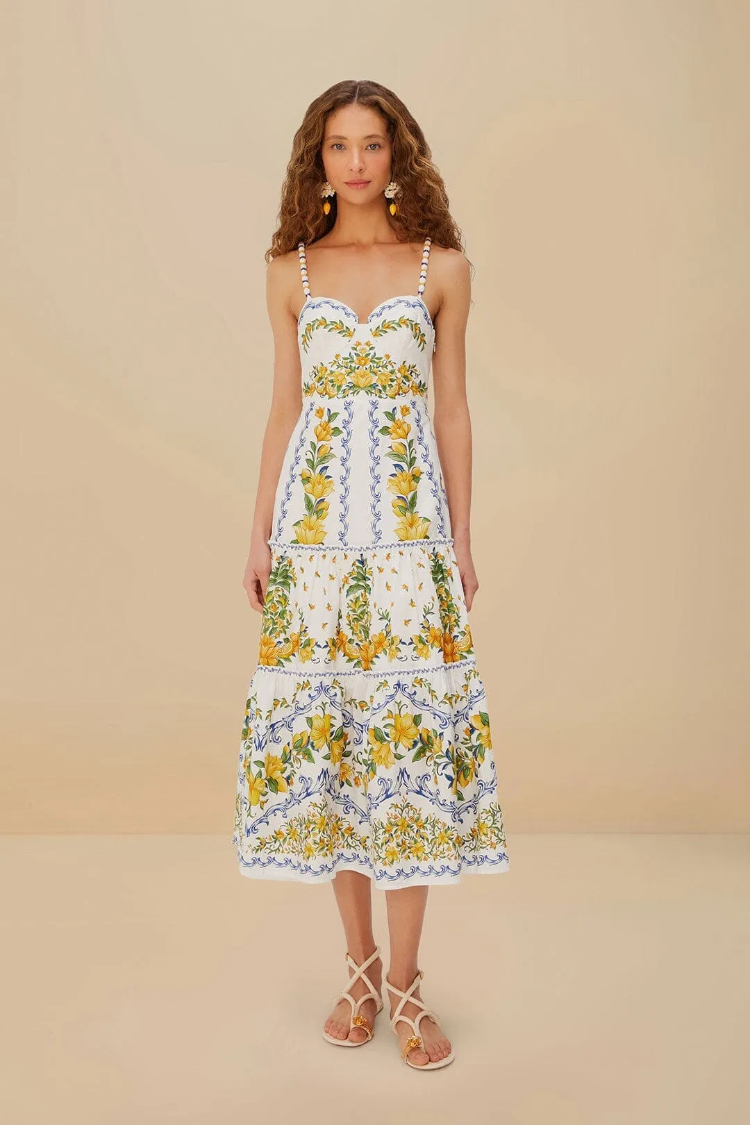 Off-White Sicily Organic Cotton Midi Dress Minimalist mid-calf dress Picnic Shade