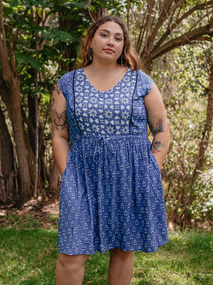 Nashville Plus Size Dress - Indigo Mix OdorResistant Material