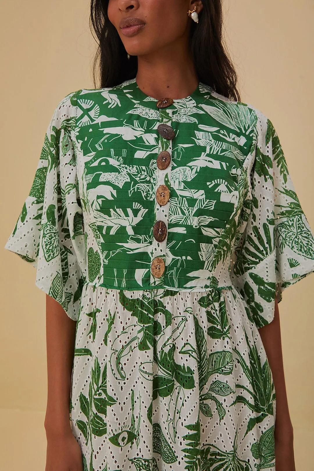 Southern Belle Forest Soul Short Sleeve Midi Dress