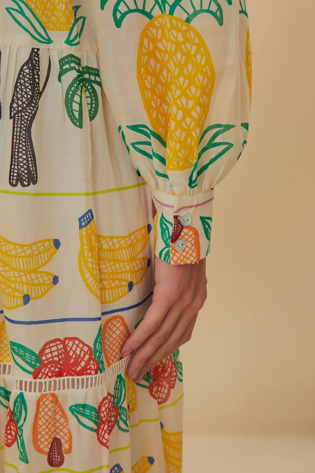 Off-White Tropicolors Yoke Embroidered Midi Dress Fall Layers