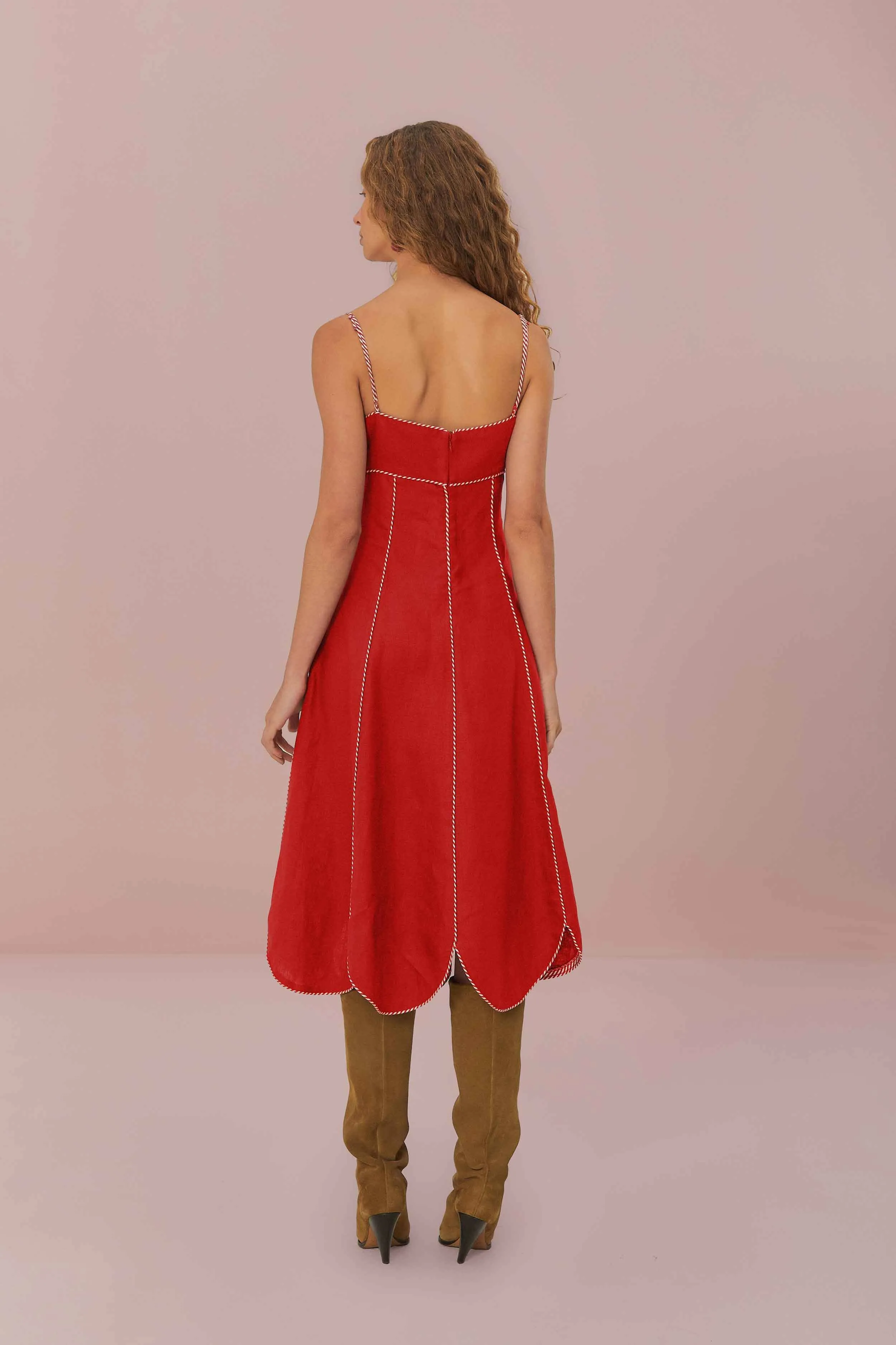 Red Front Bow Midi Dress Work Ready Outfit Music Hall