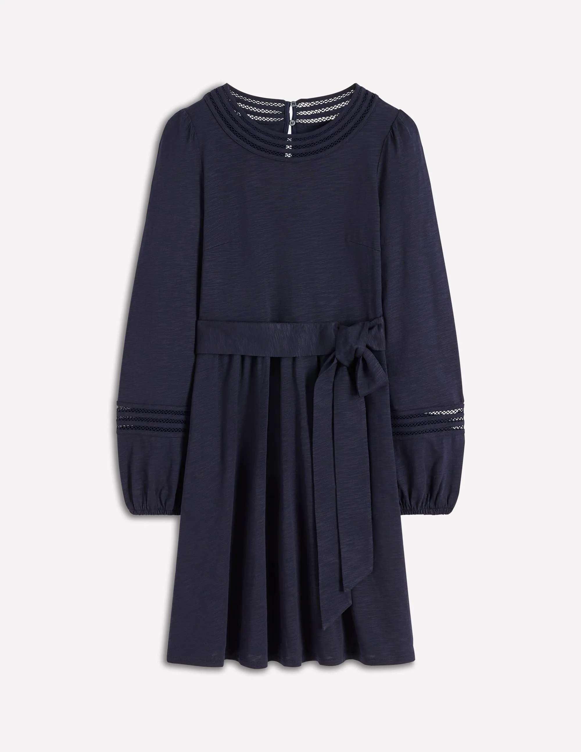 Easy-to-wear mini gown Fashion Glow Athina Trim Insert Short Dress-Navy
