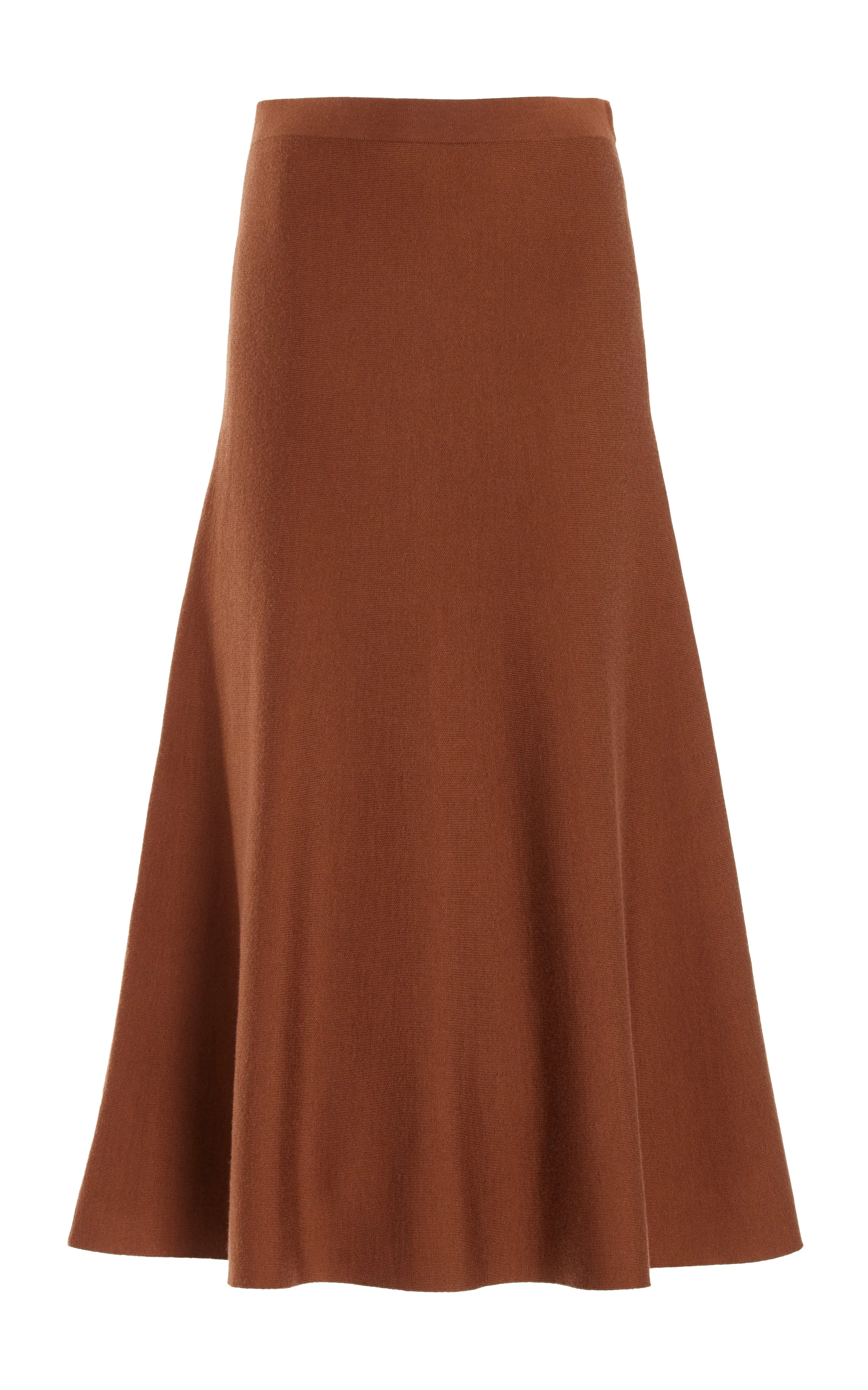 Strong Soul Freddie Knit Midi Skirt in Cognac Merino Wool Cashmere