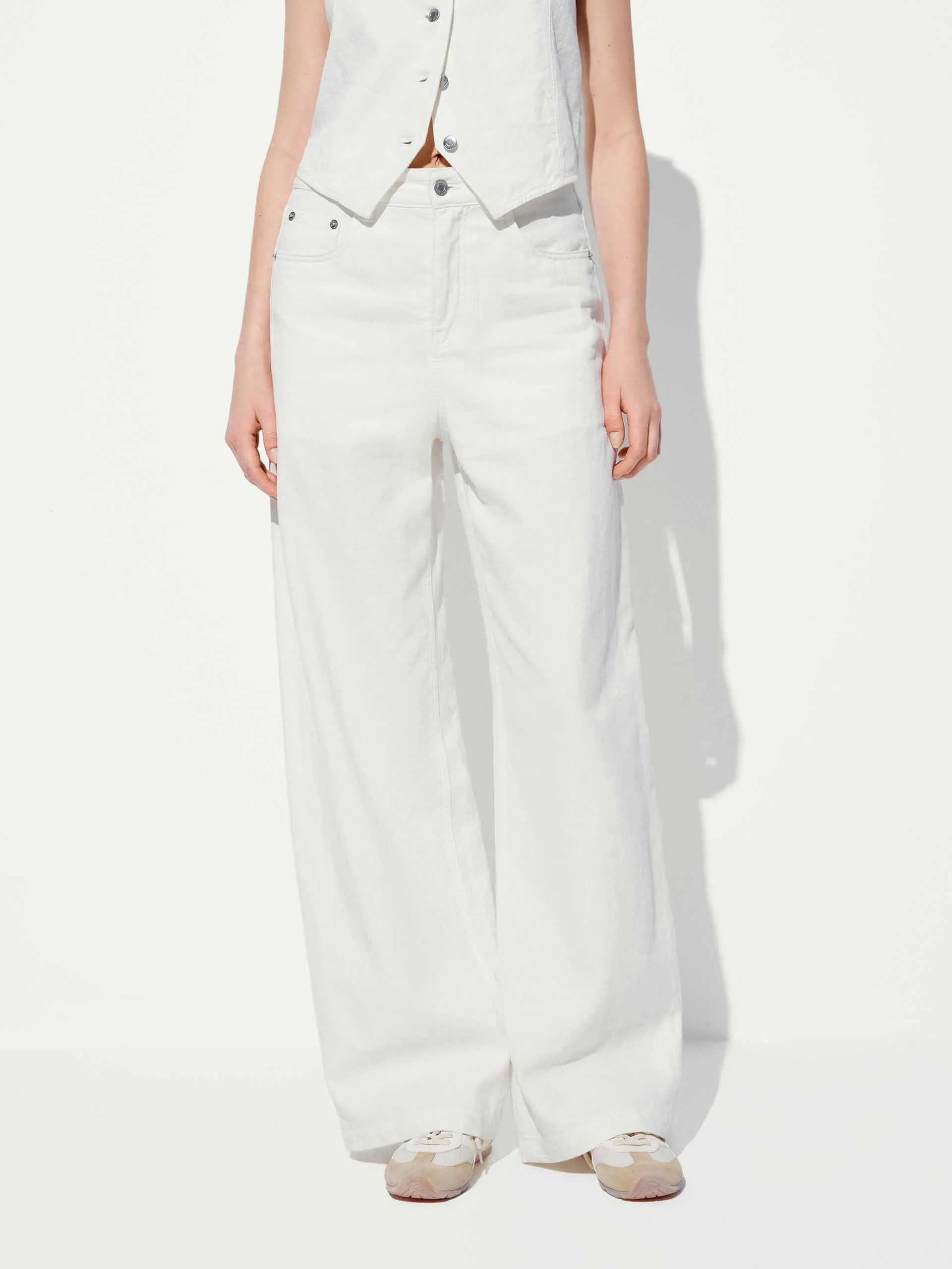 Cotton Linen Straight Jeans Style Daily