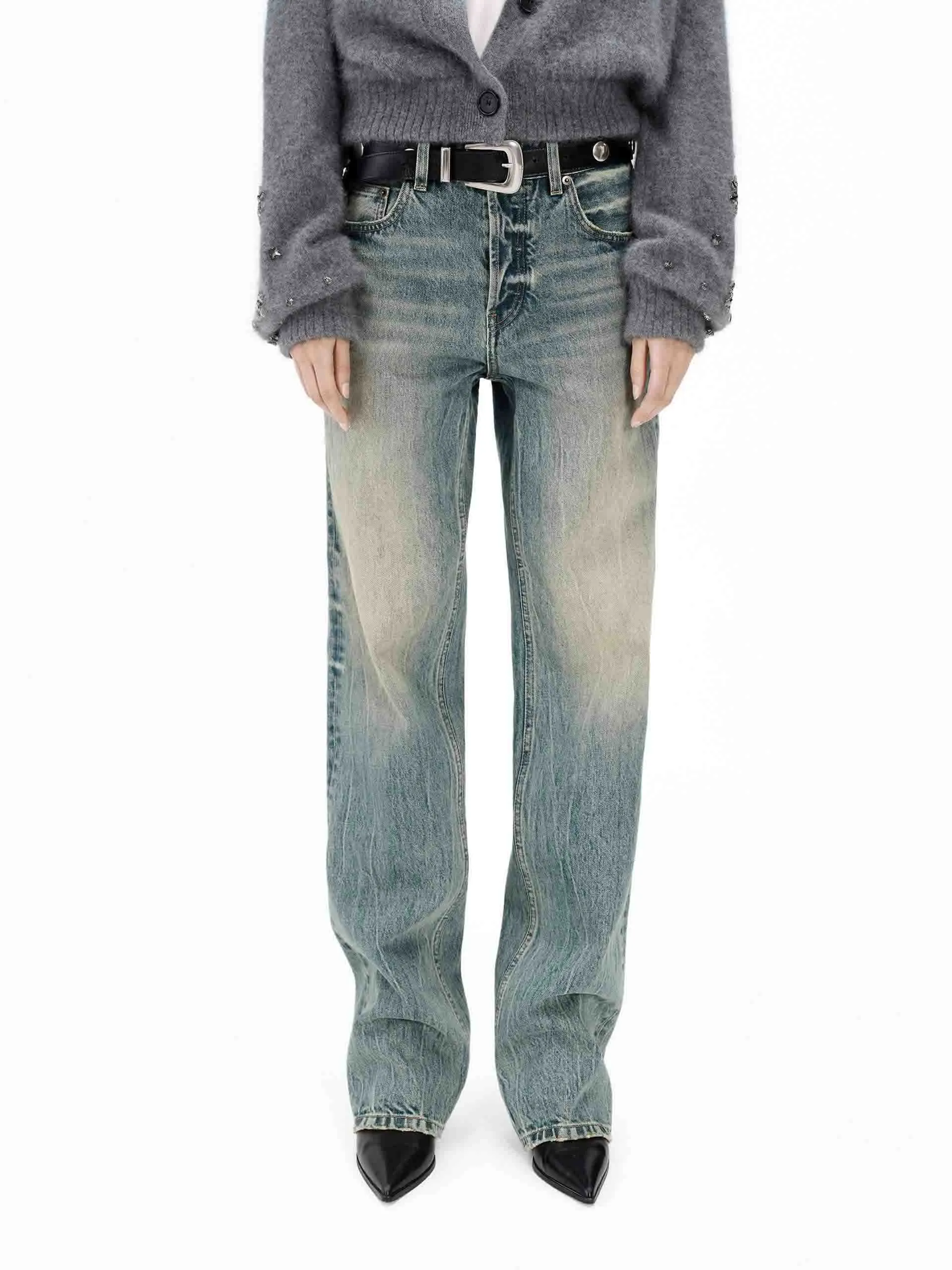 High Rise Vintage Jeans Classic Cut Cool And Simple