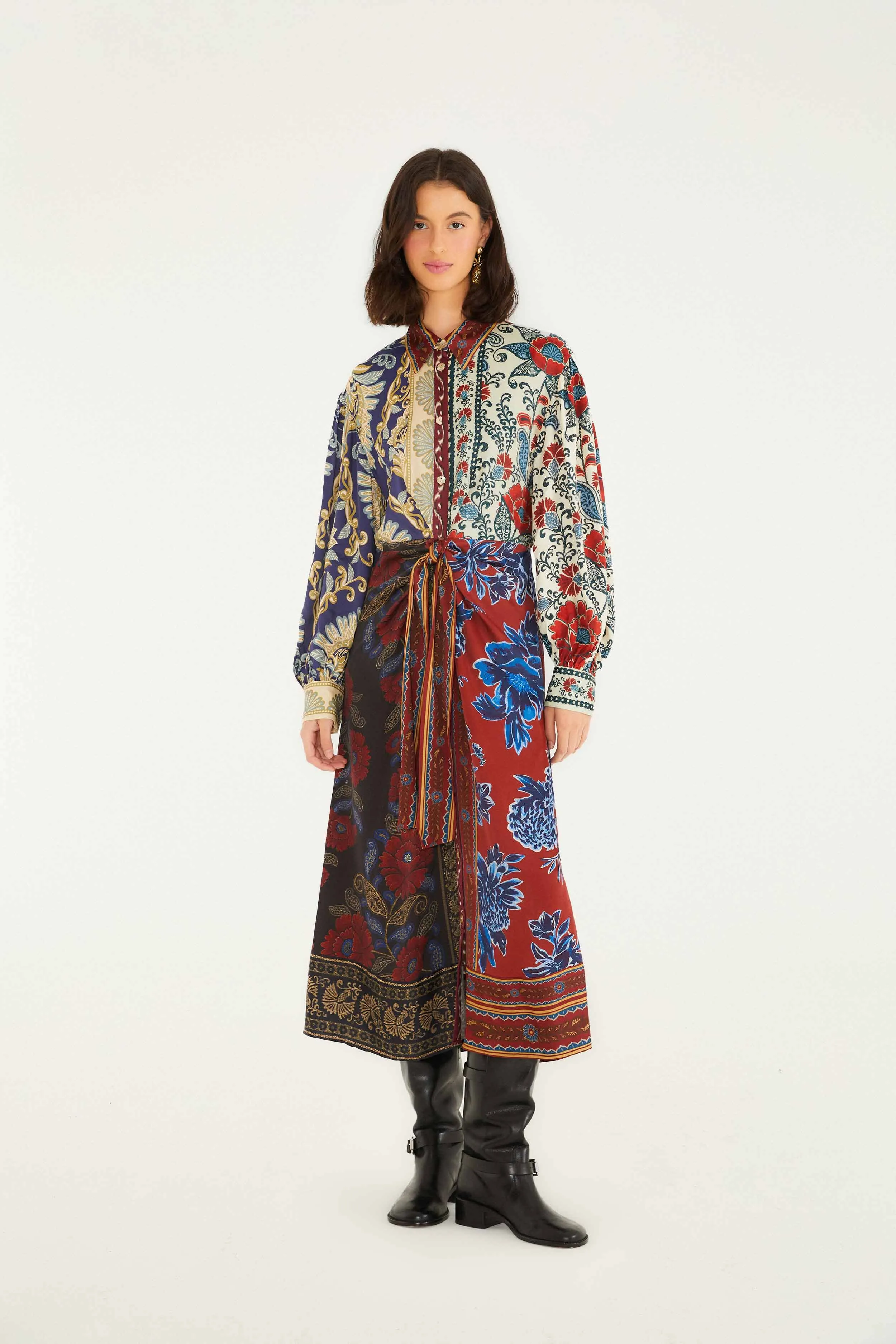 Comfortable party dress Mixed Navy Winter Lenzing? Ecovero? Viscose Midi Dress