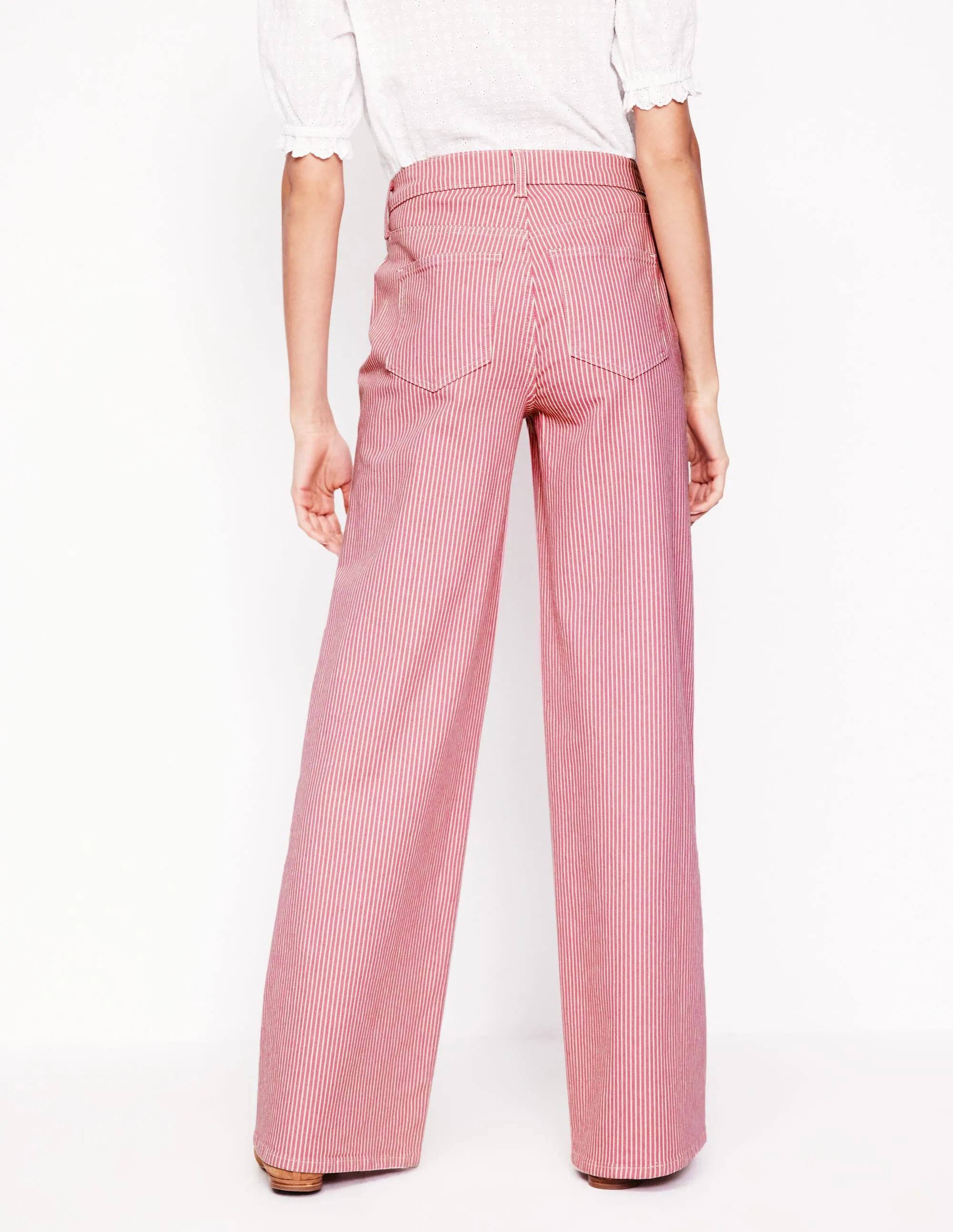 High Rise Wide Leg Jeans-Pink Stripe Ever Versatile