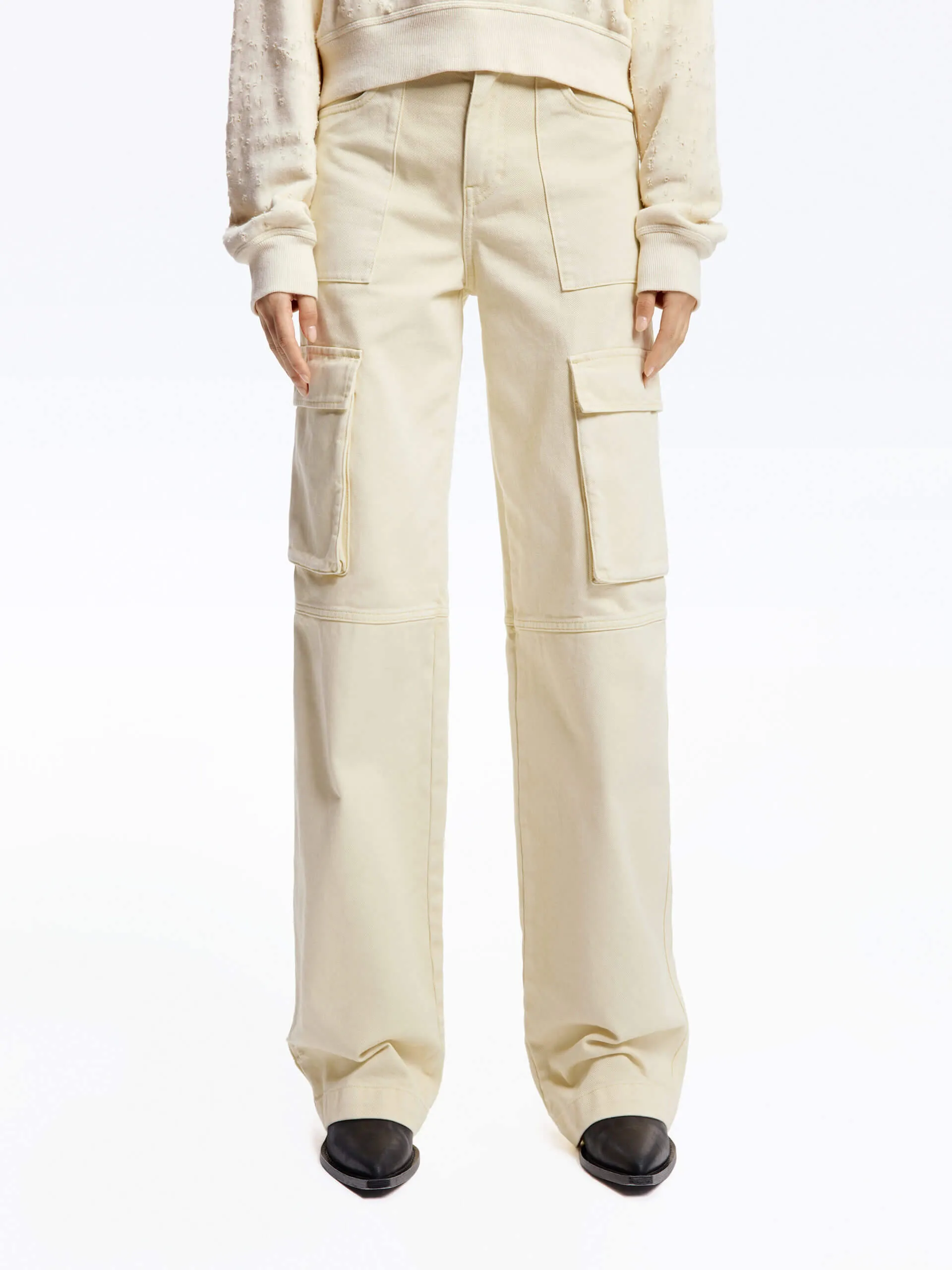 Cargo Pocket Straight Jeans Low Impact Processing
