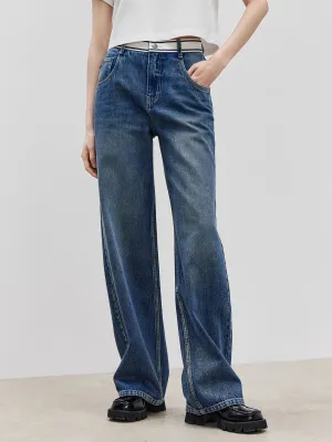High Waist Straight Cotton Jeans One For All Travel Light
