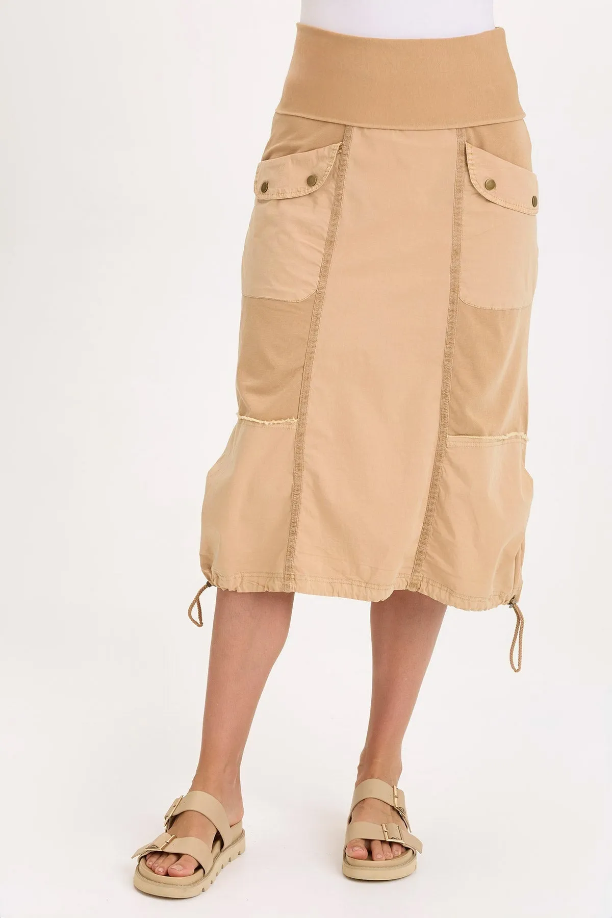Marconi Cargo Cinch Bubble Hem Midi Skirt AntiOdor Fabric
